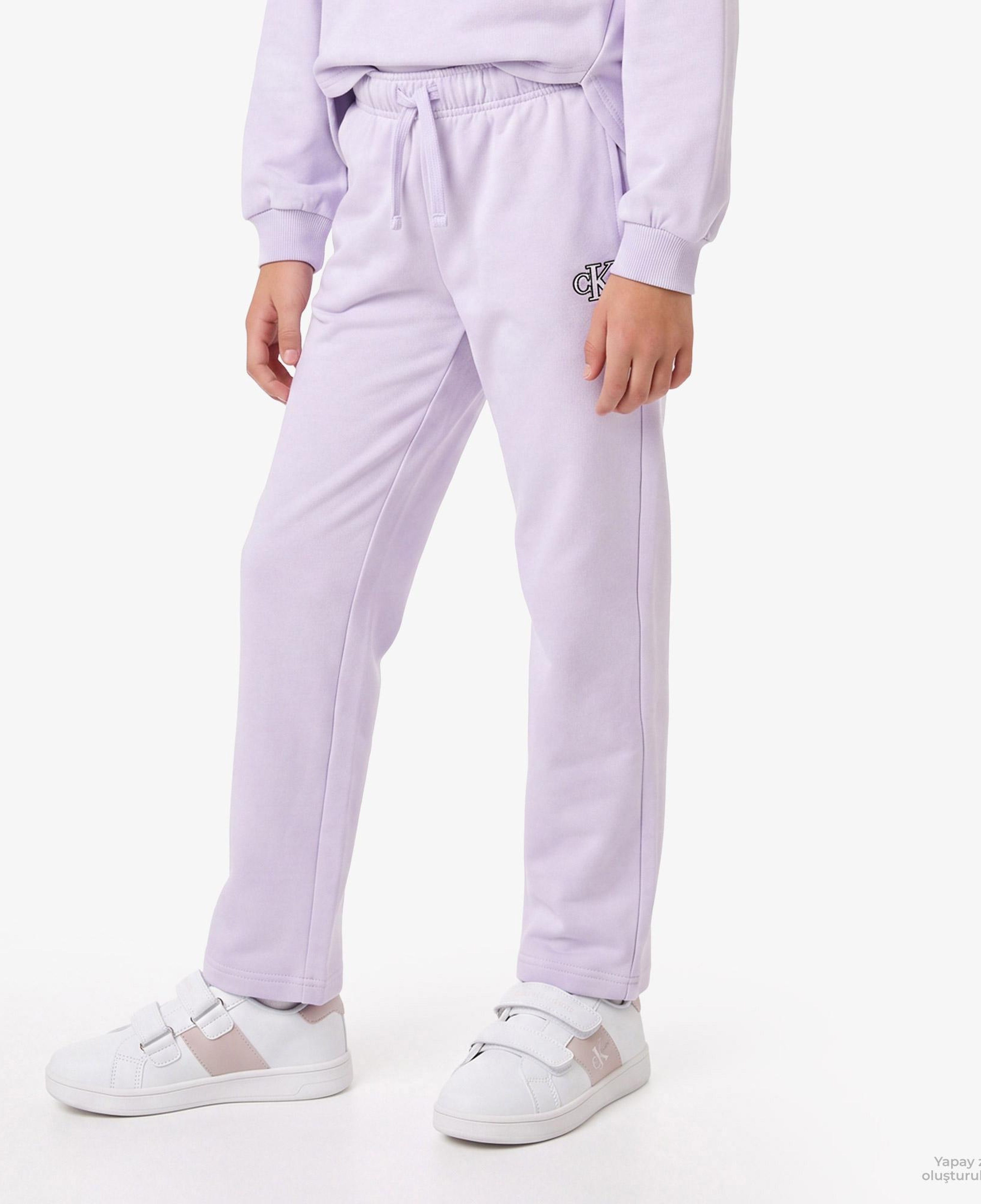Calvin Klein Monologo Wide Leg Çocuk Pembe Eşofman Altı
