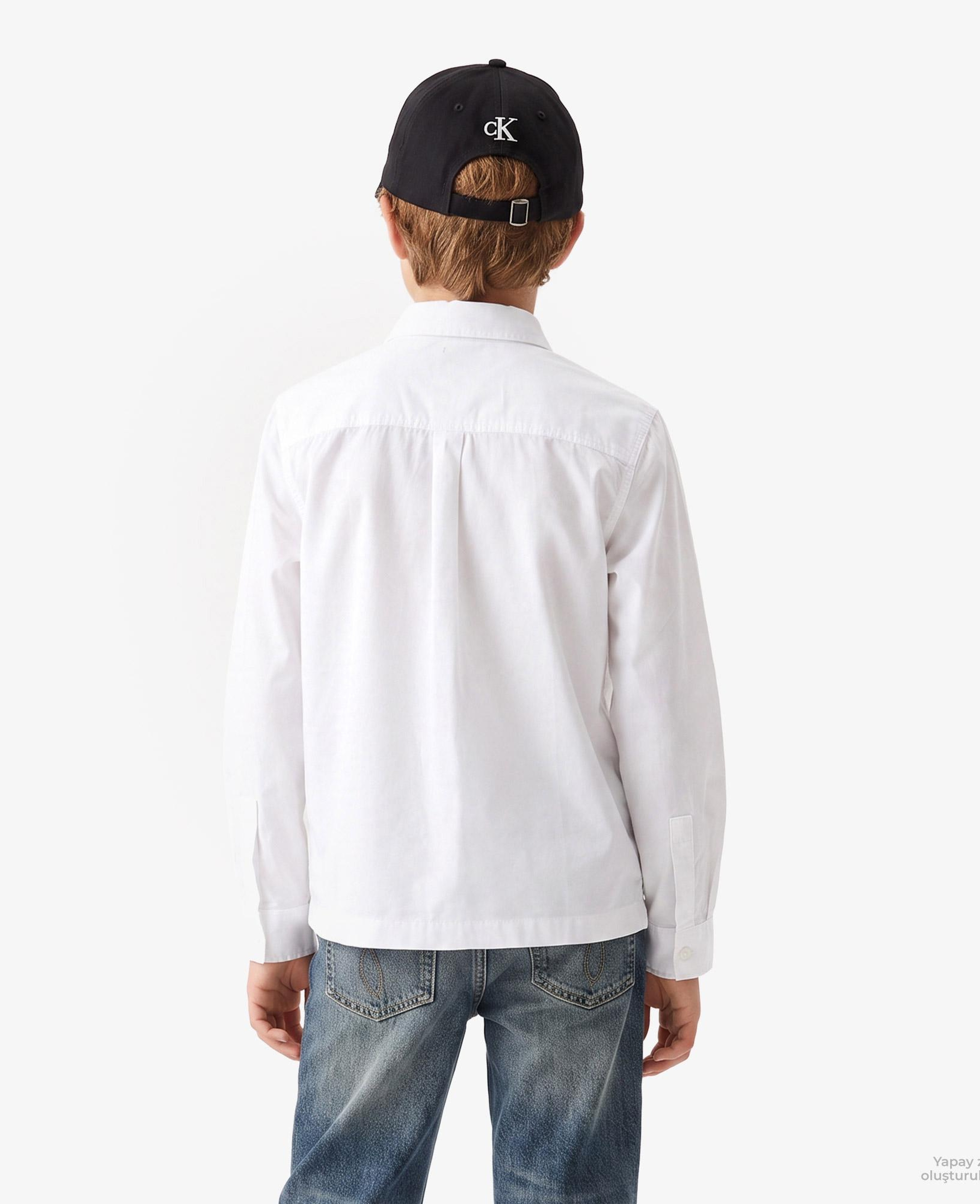 Calvin Klein Classic Poplin Çocuk Beyaz Gömlek