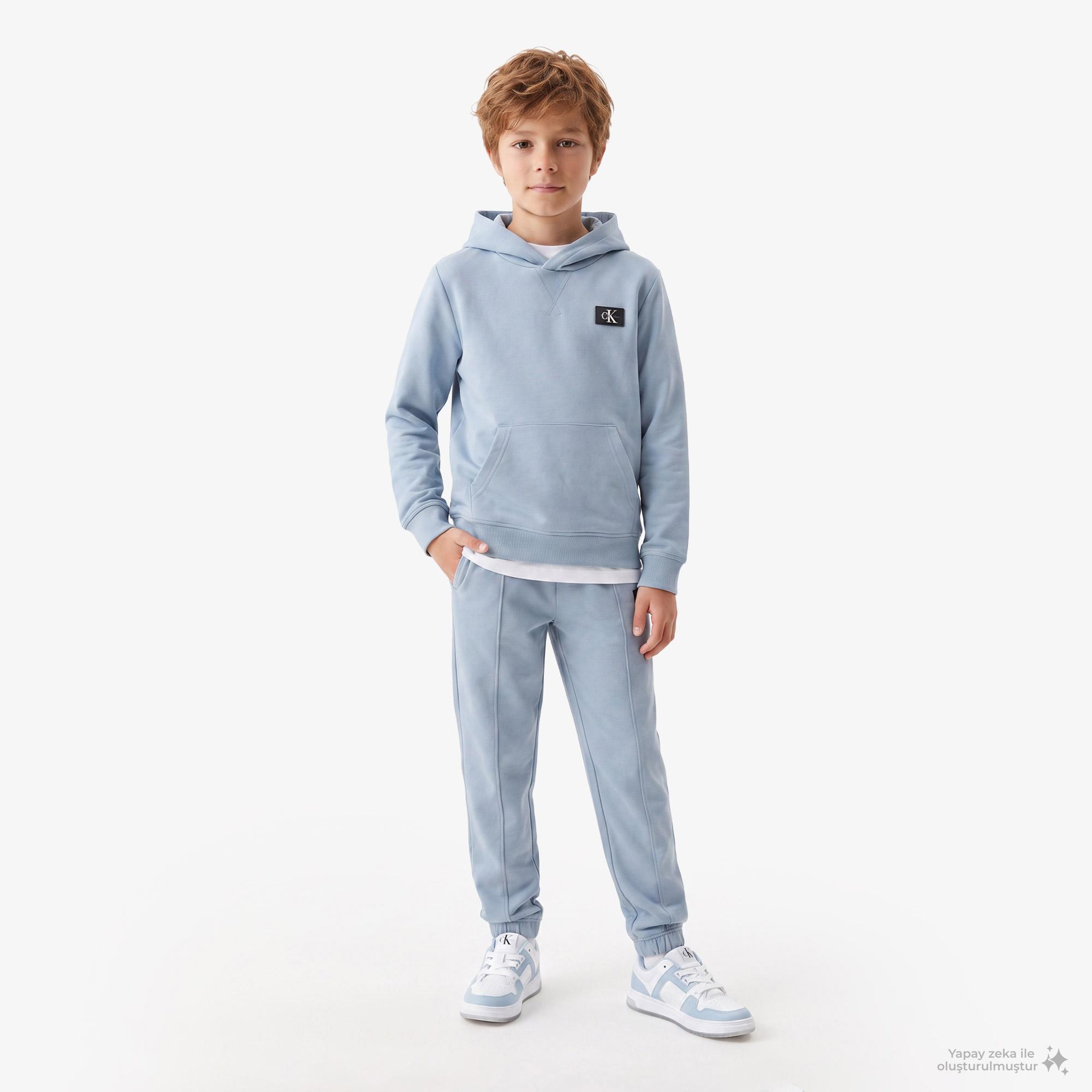 Calvin Klein Monologo Badge Çocuk Mavi Eşofman Altı