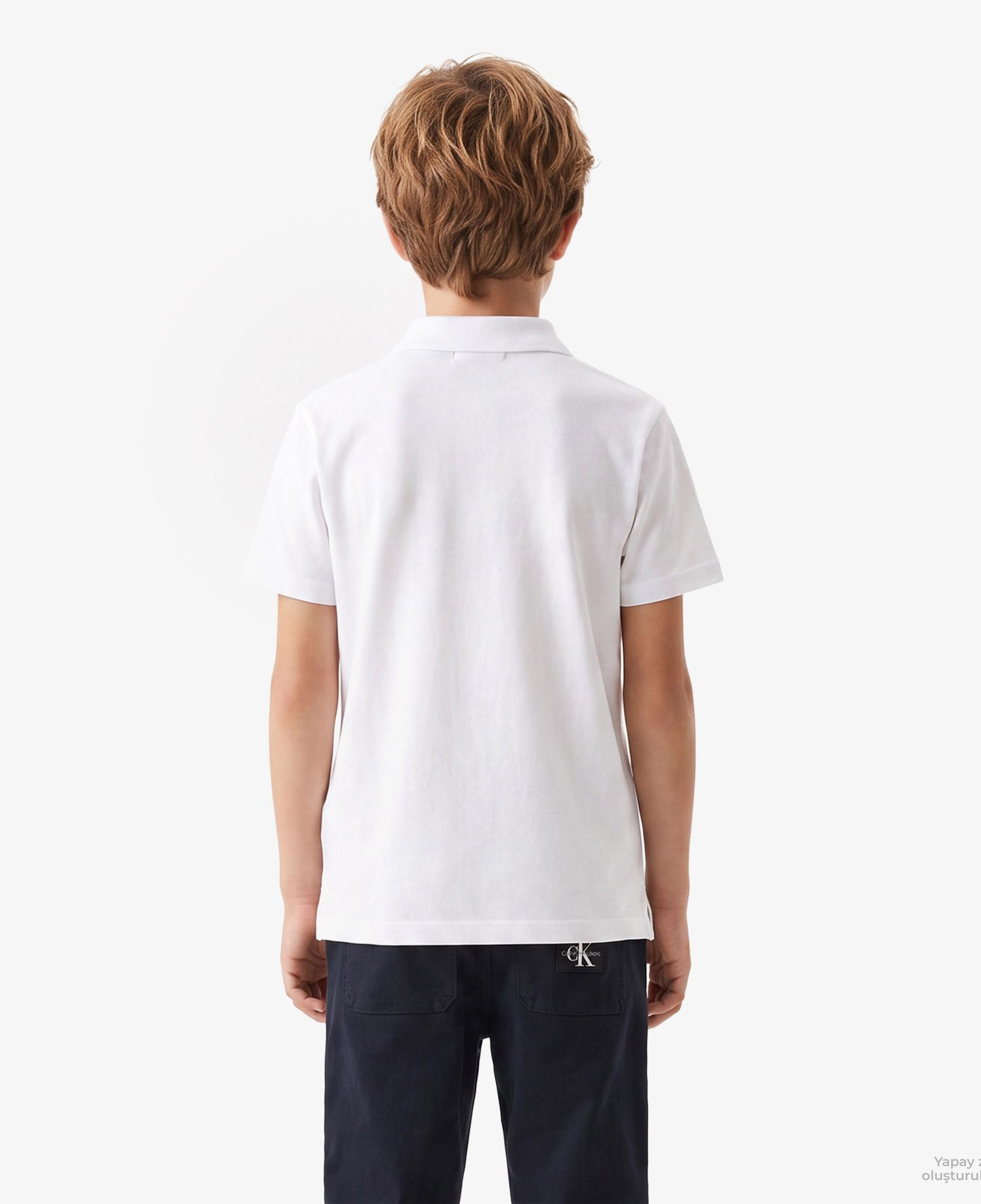 Calvin Klein Solid Pique Çocuk Beyaz Polo