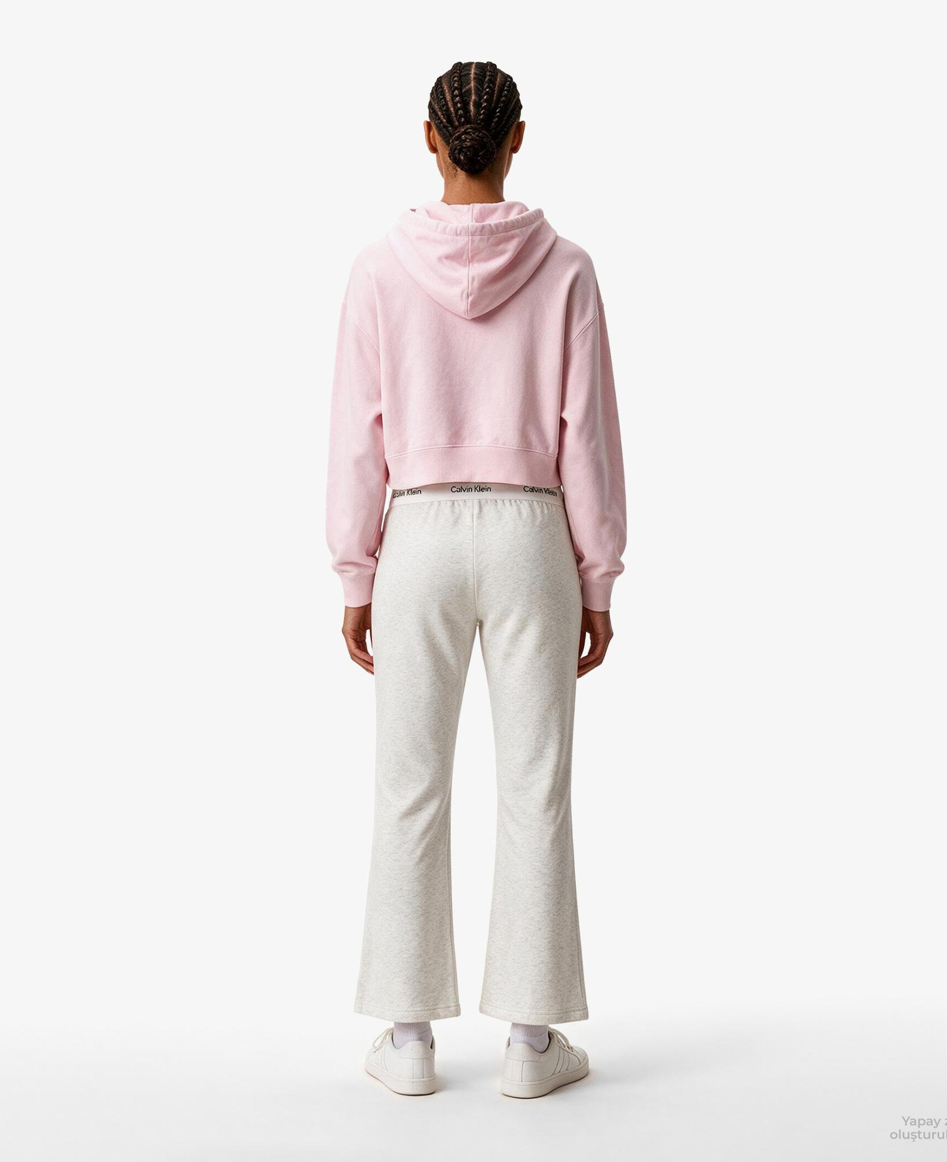 Calvin Klein Terry Logo Waistband Track Kadın Gri Eşofman Altı