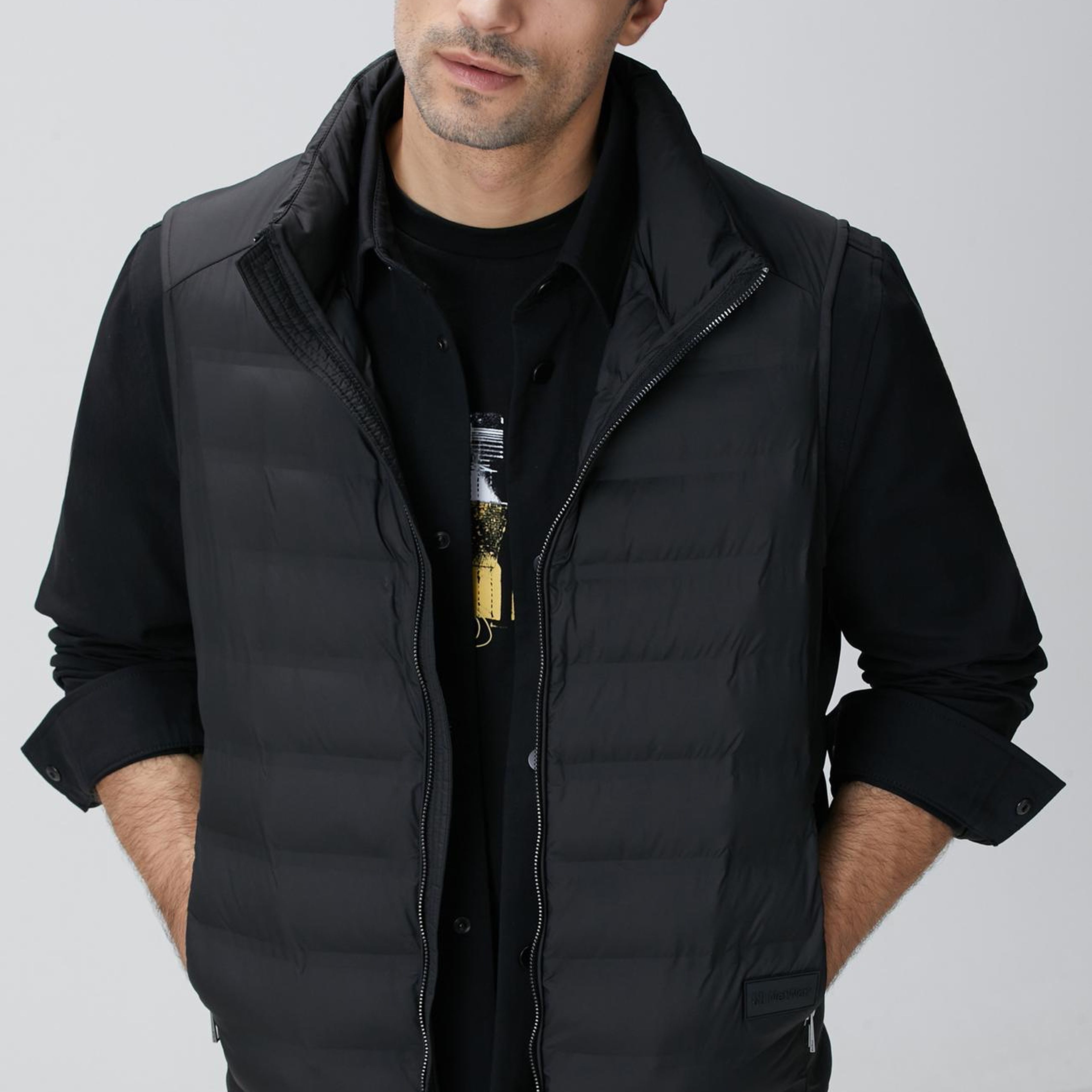 Network Erkek Siyah Puffer Casual Yelek