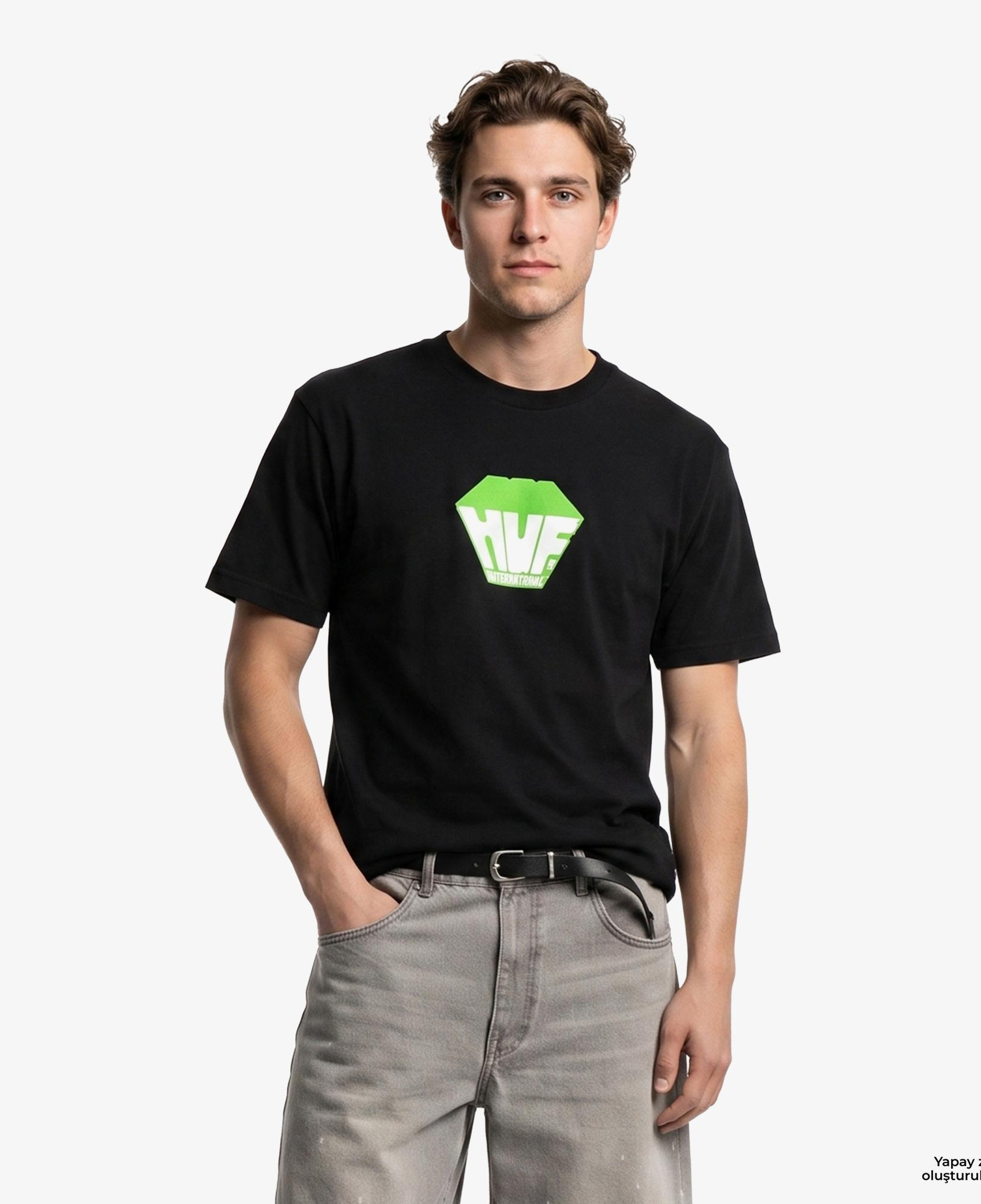 Huf Big Block Erkek Siyah T-Shirt
