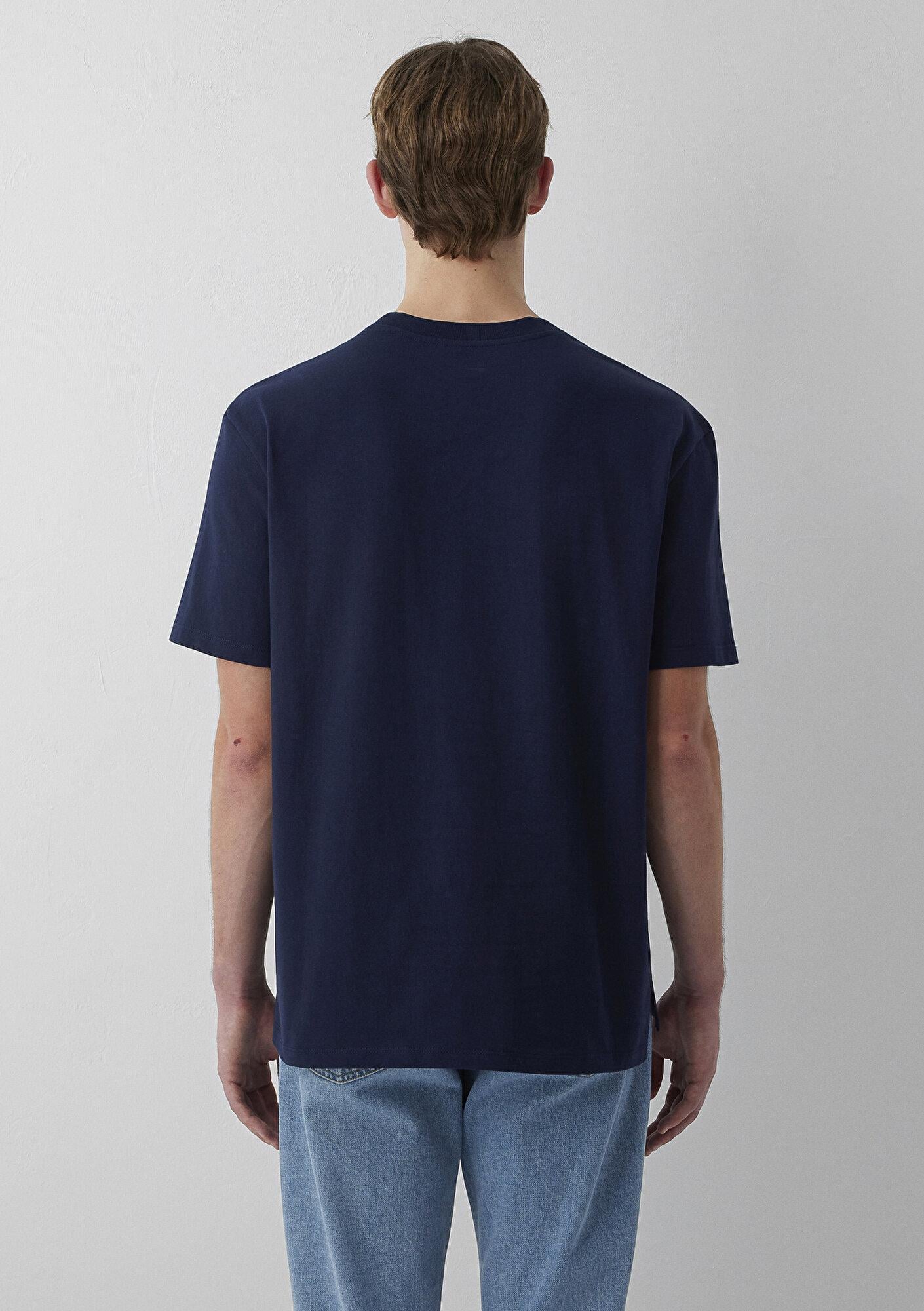 Mavi Cepli Lacivert Basic Tişört Loose Fit / Bol Rahat Kesim 066248-70490