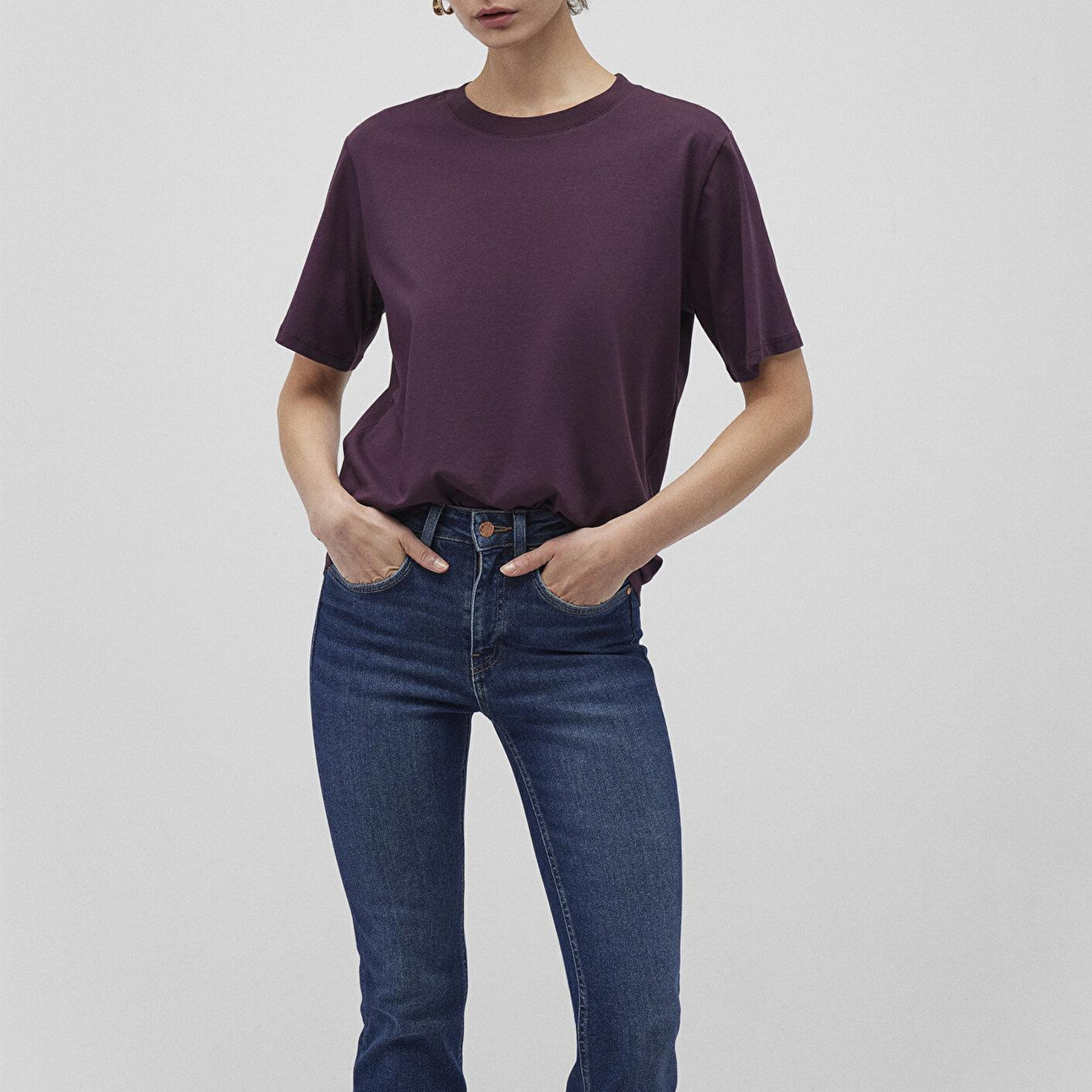 Mavi Mor Basic Tişört Regular Fit / Normal Kesim 1600955-70635