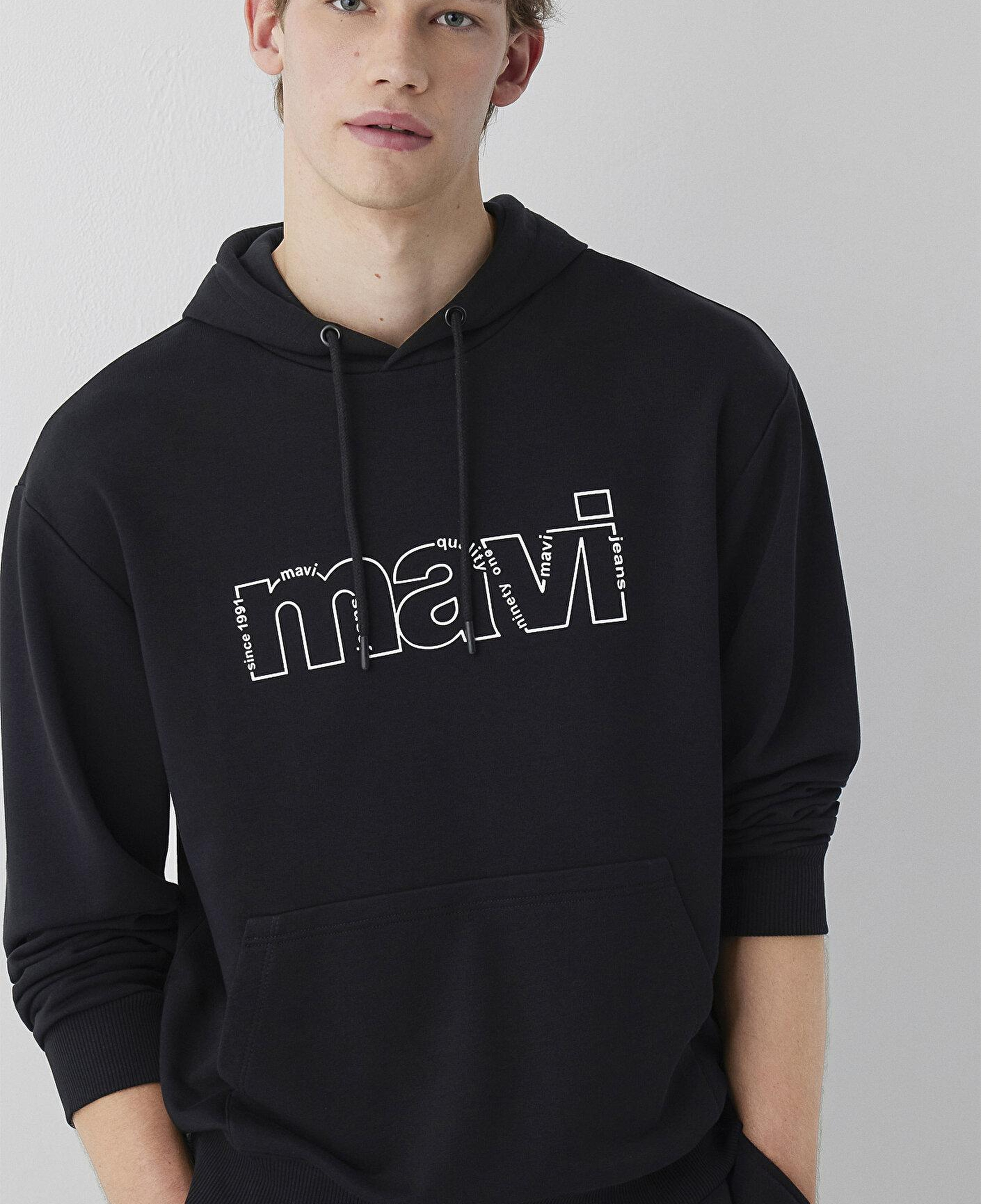 Mavi Mavi Logo Baskılı Siyah Sweatshirt 0S10196-900