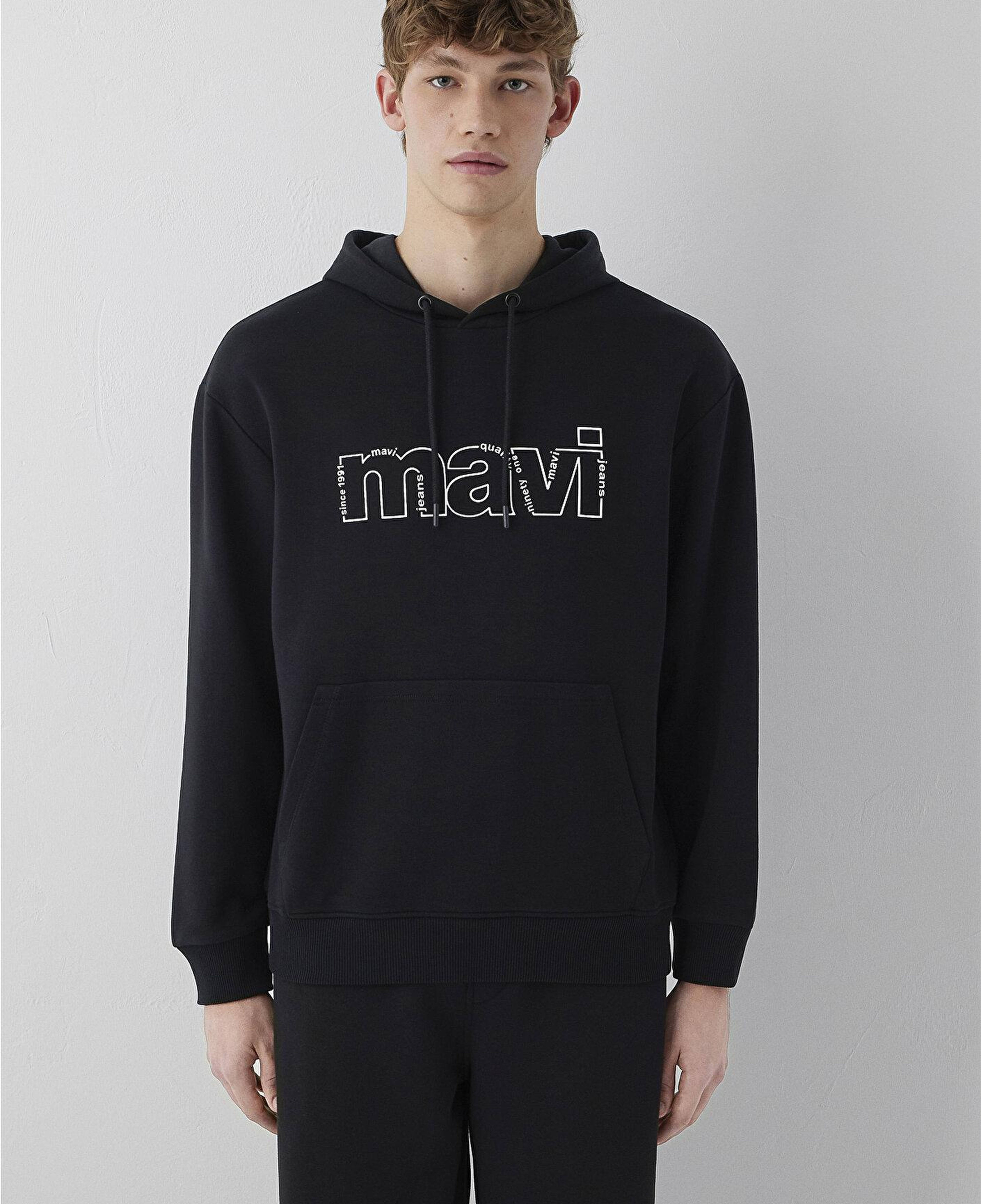 Mavi Mavi Logo Baskılı Siyah Sweatshirt 0S10196-900