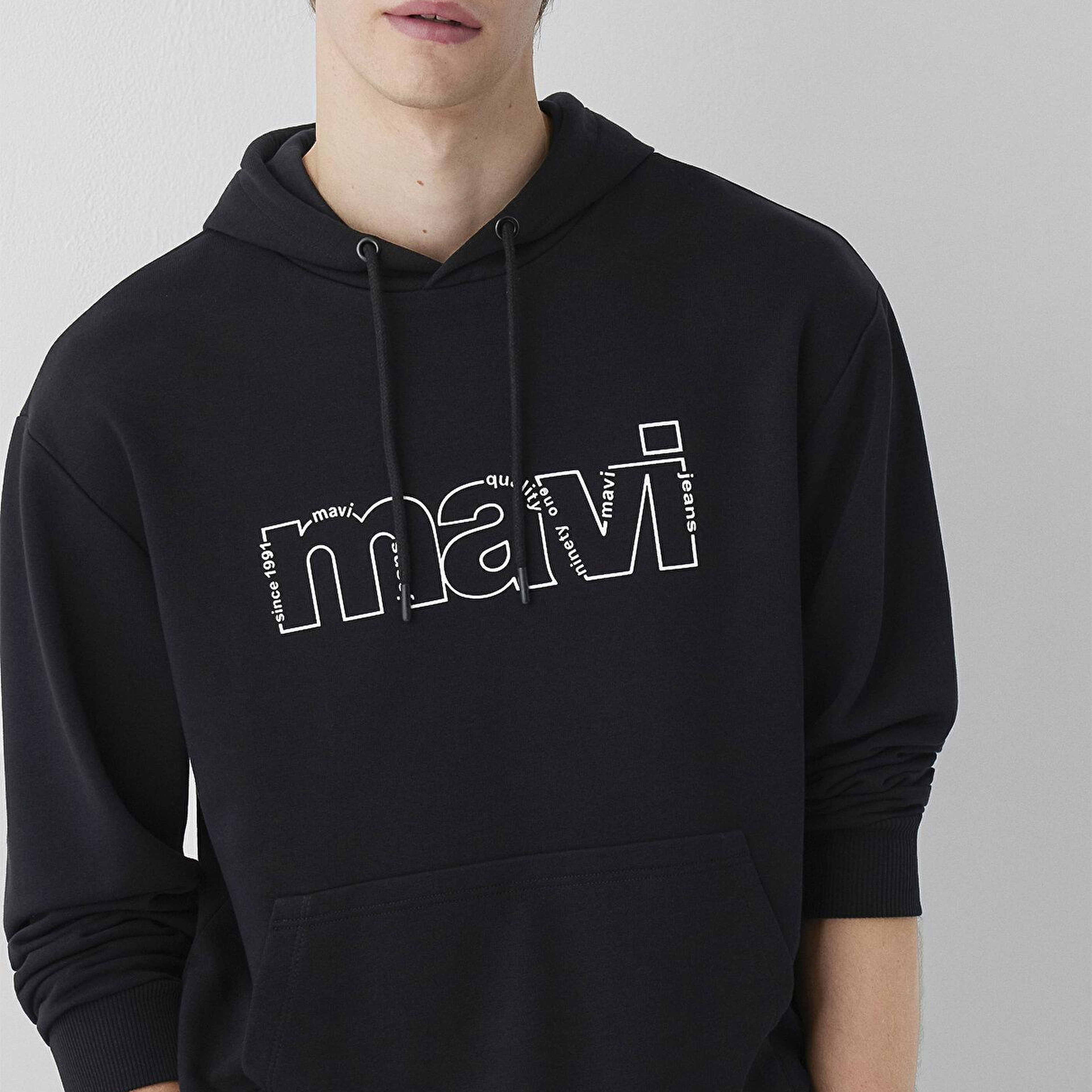 Mavi Mavi Logo Baskılı Siyah Sweatshirt 0S10196-900
