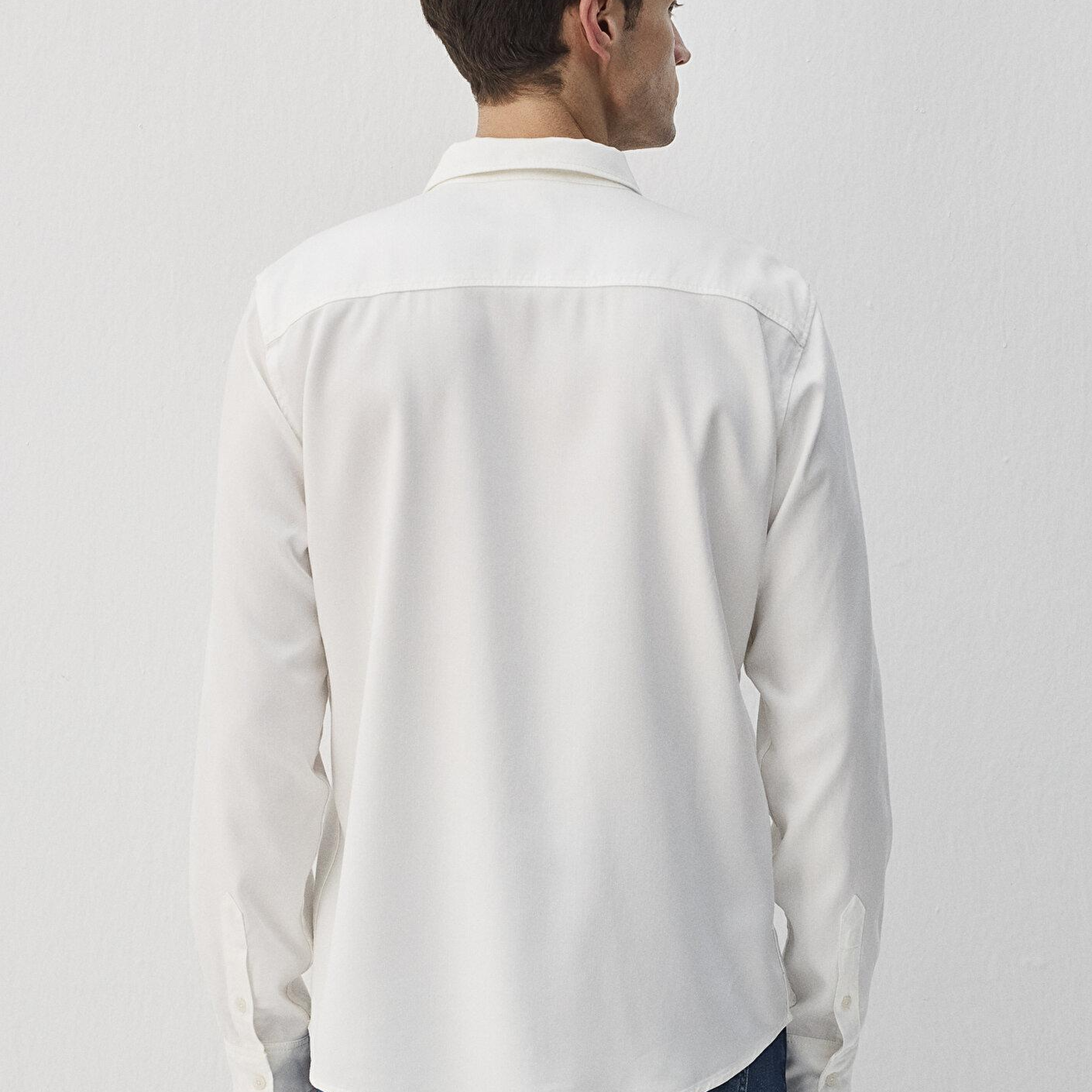 Mavi Beyaz (TENCEL™) Liyosel Gömlek Regular Fit / Normal Kesim 0210818-70057
