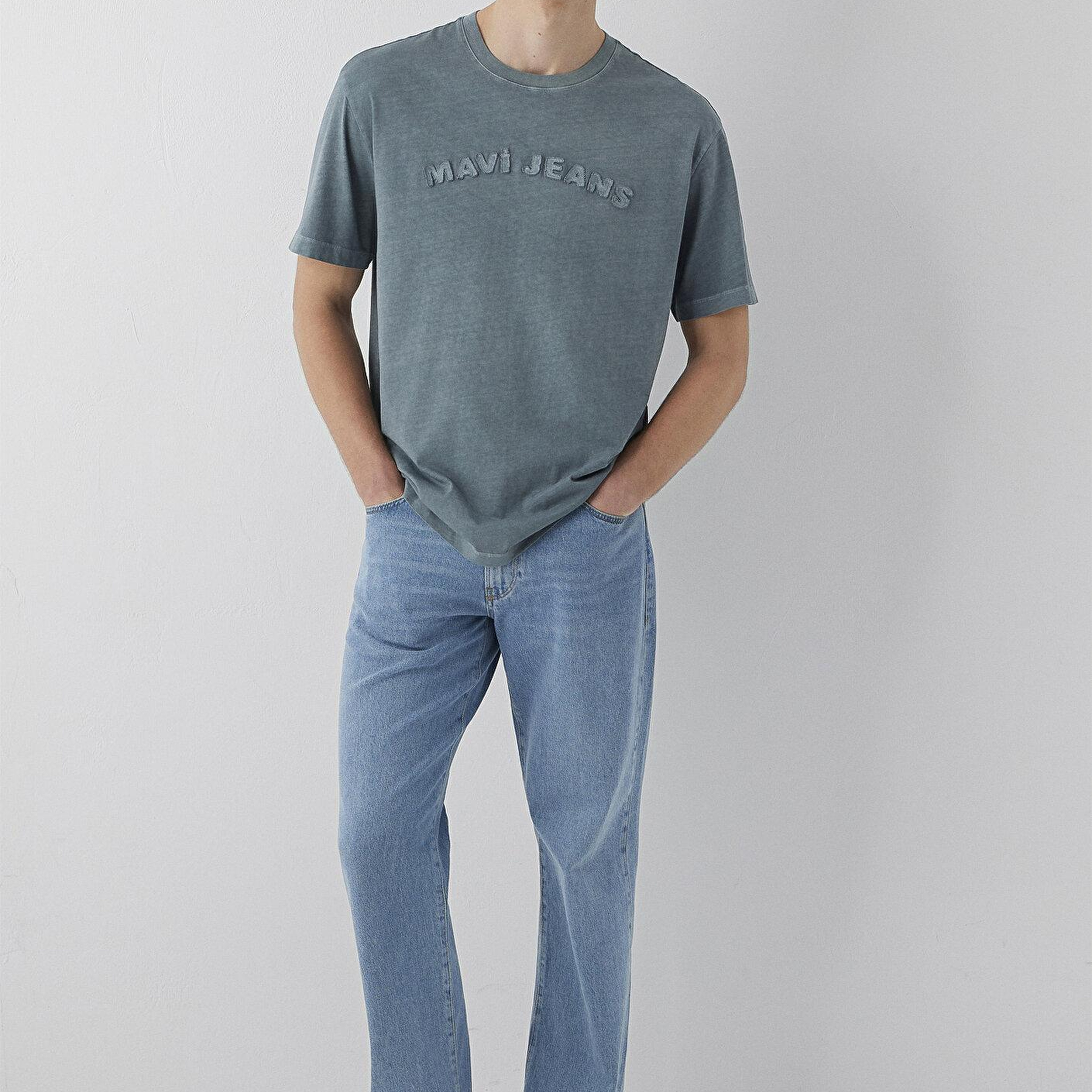 Mavi Mavi Jeans Baskılı Yeşil Tişört Loose Fit / Bol Rahat Kesim 0612953-90960