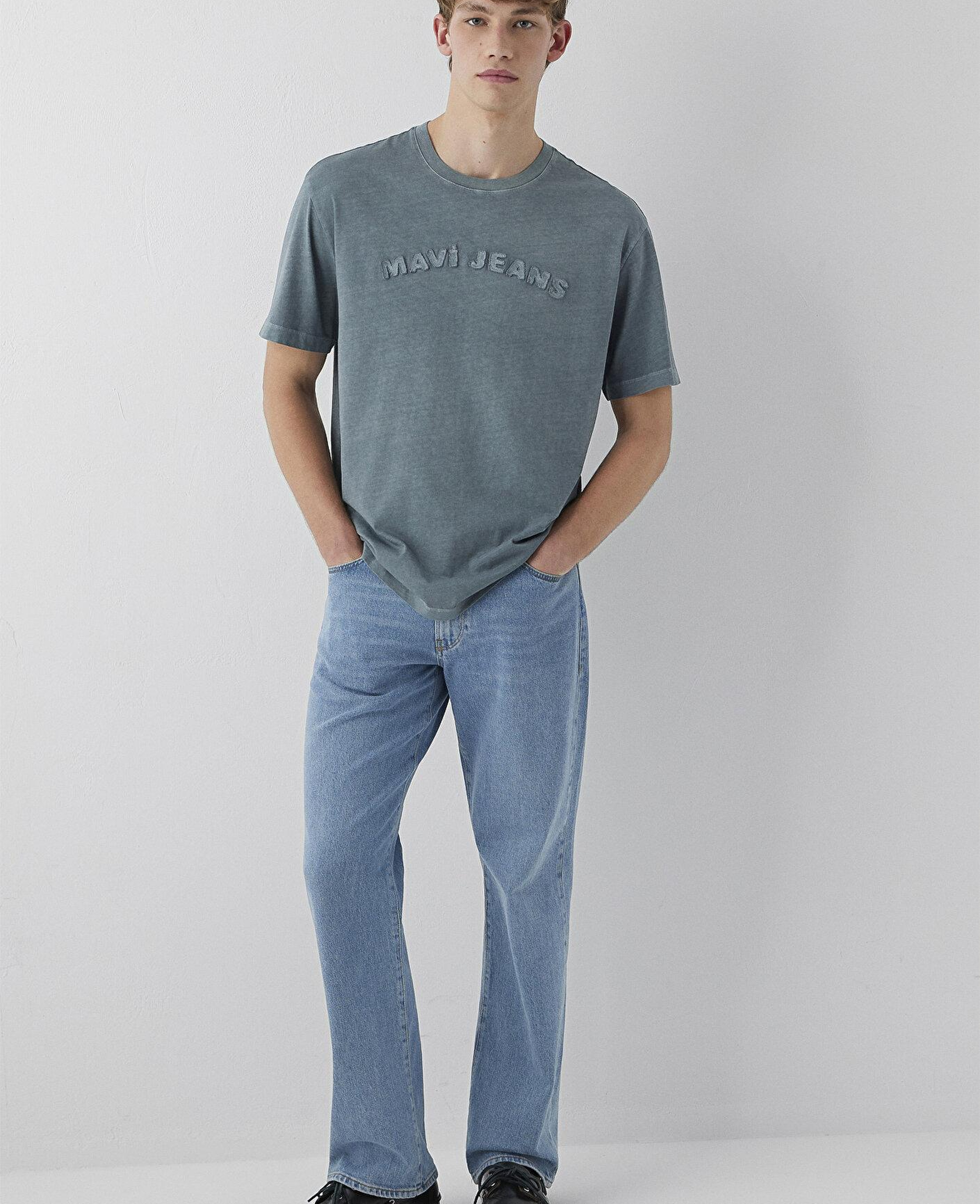 Mavi Mavi Jeans Baskılı Yeşil Tişört Loose Fit / Bol Rahat Kesim 0612953-90960