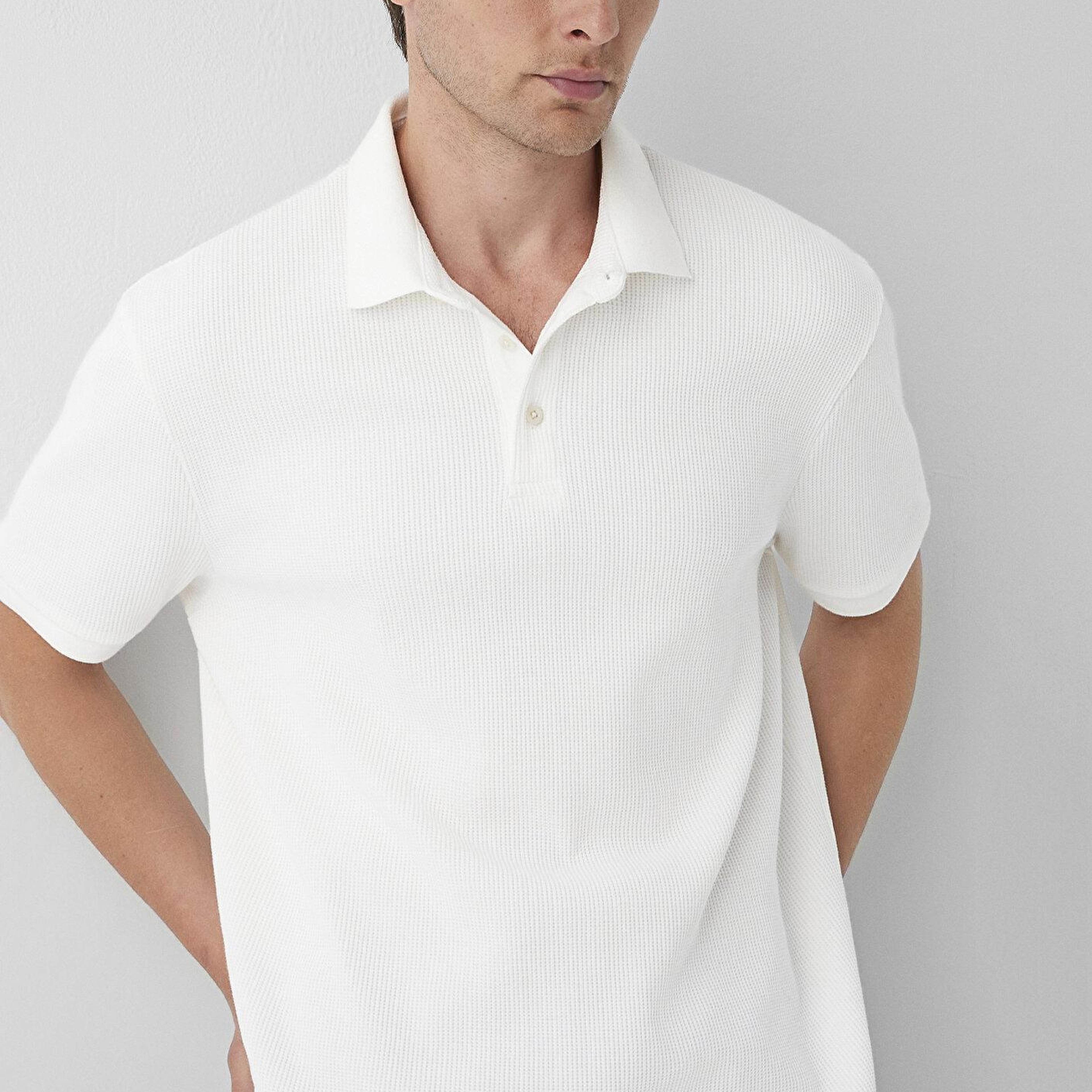 Mavi Dokulu Beyaz Polo Tişört Regular Fit / Normal Kesim 0612824-70057