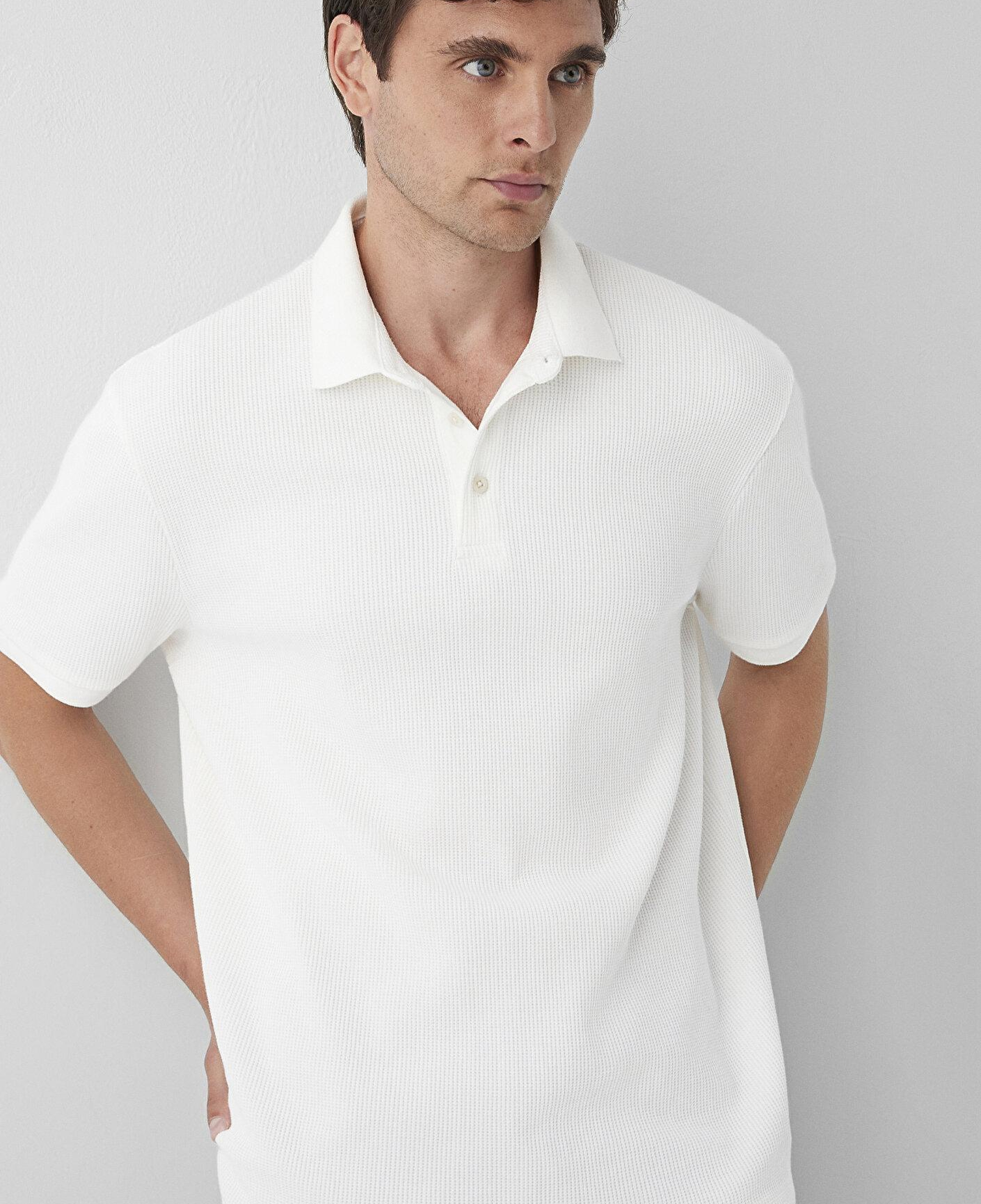 Mavi Dokulu Beyaz Polo Tişört Regular Fit / Normal Kesim 0612824-70057