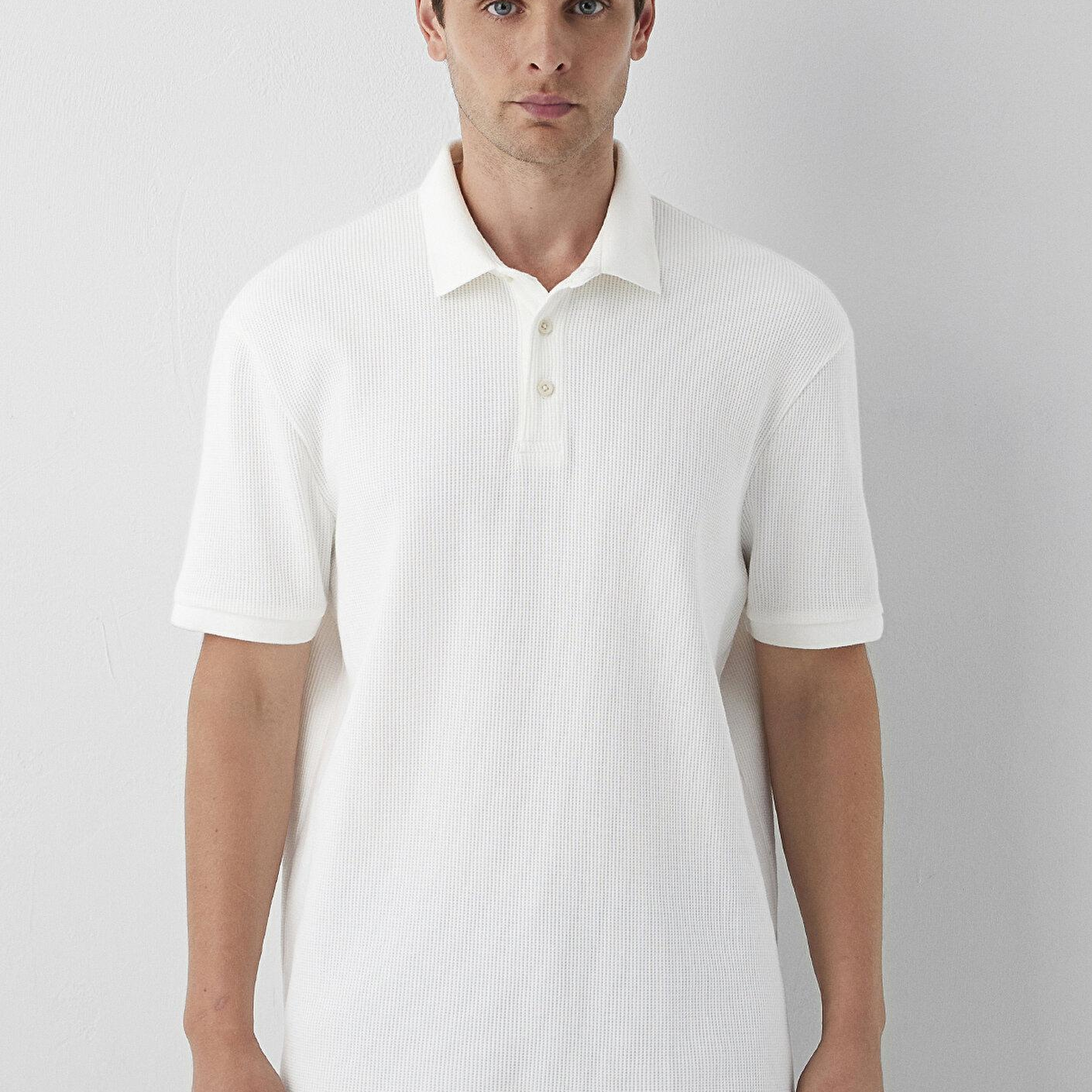 Mavi Dokulu Beyaz Polo Tişört Regular Fit / Normal Kesim 0612824-70057