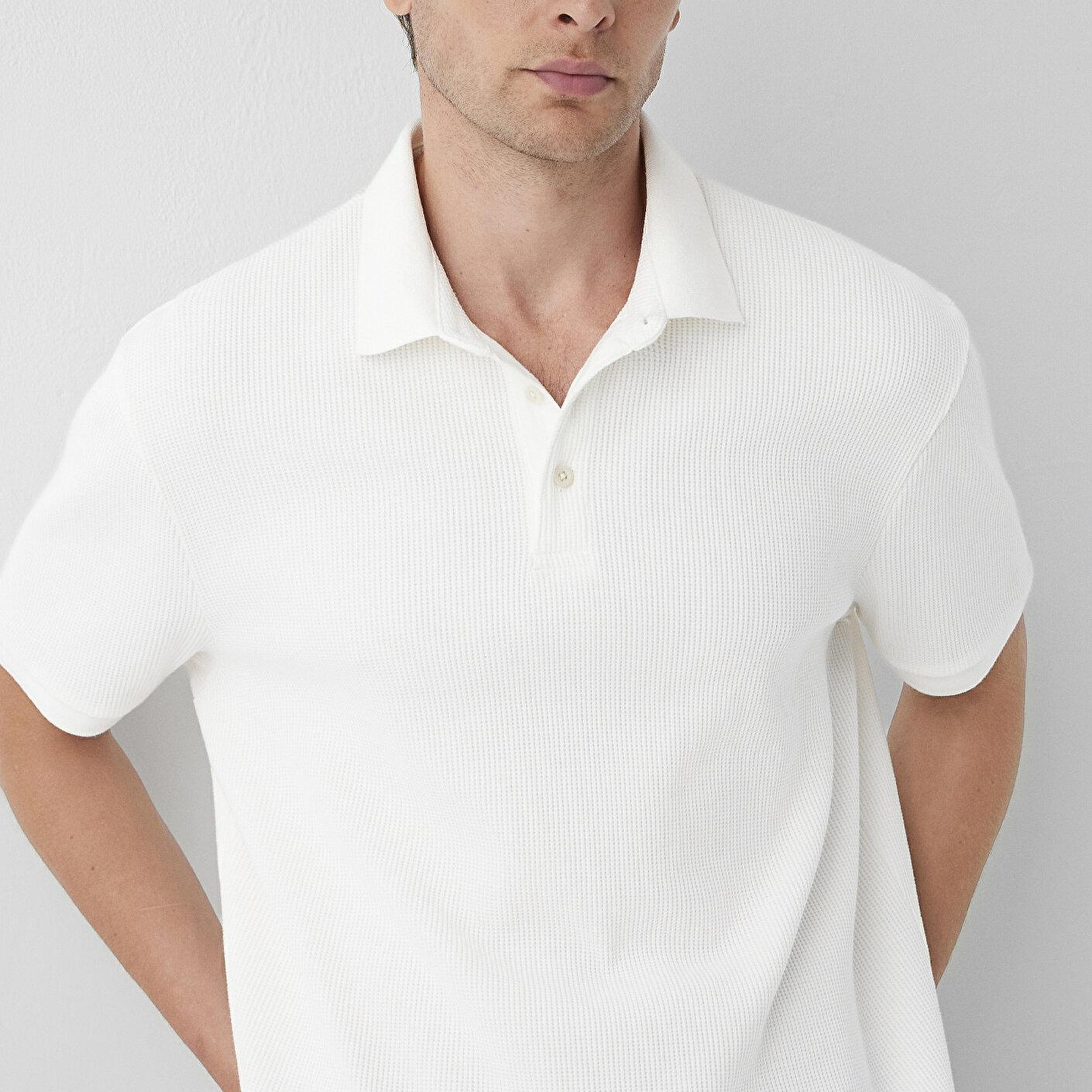Mavi Dokulu Beyaz Polo Tişört Regular Fit / Normal Kesim 0612824-70057