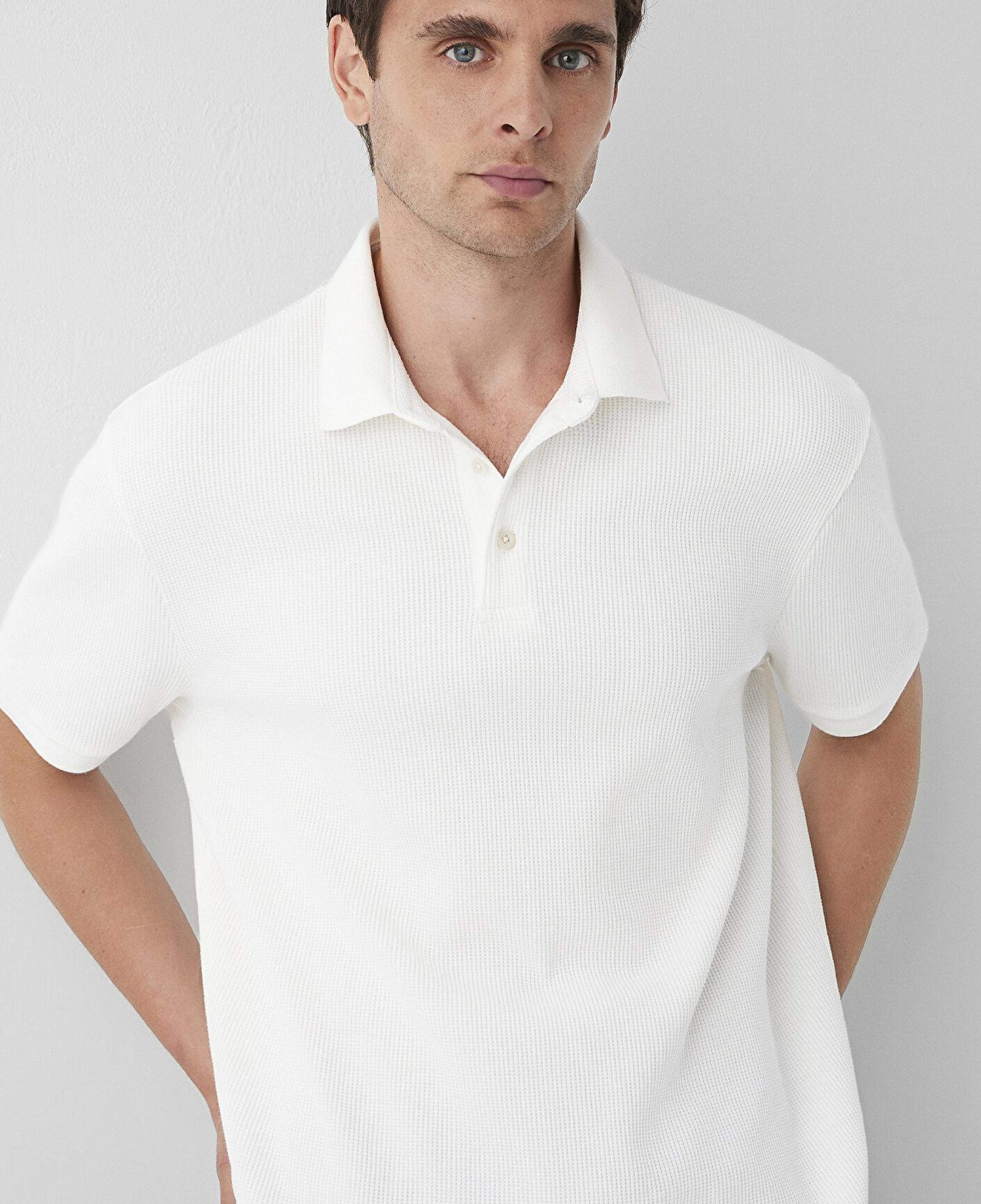 Mavi Dokulu Beyaz Polo Tişört Regular Fit / Normal Kesim 0612824-70057