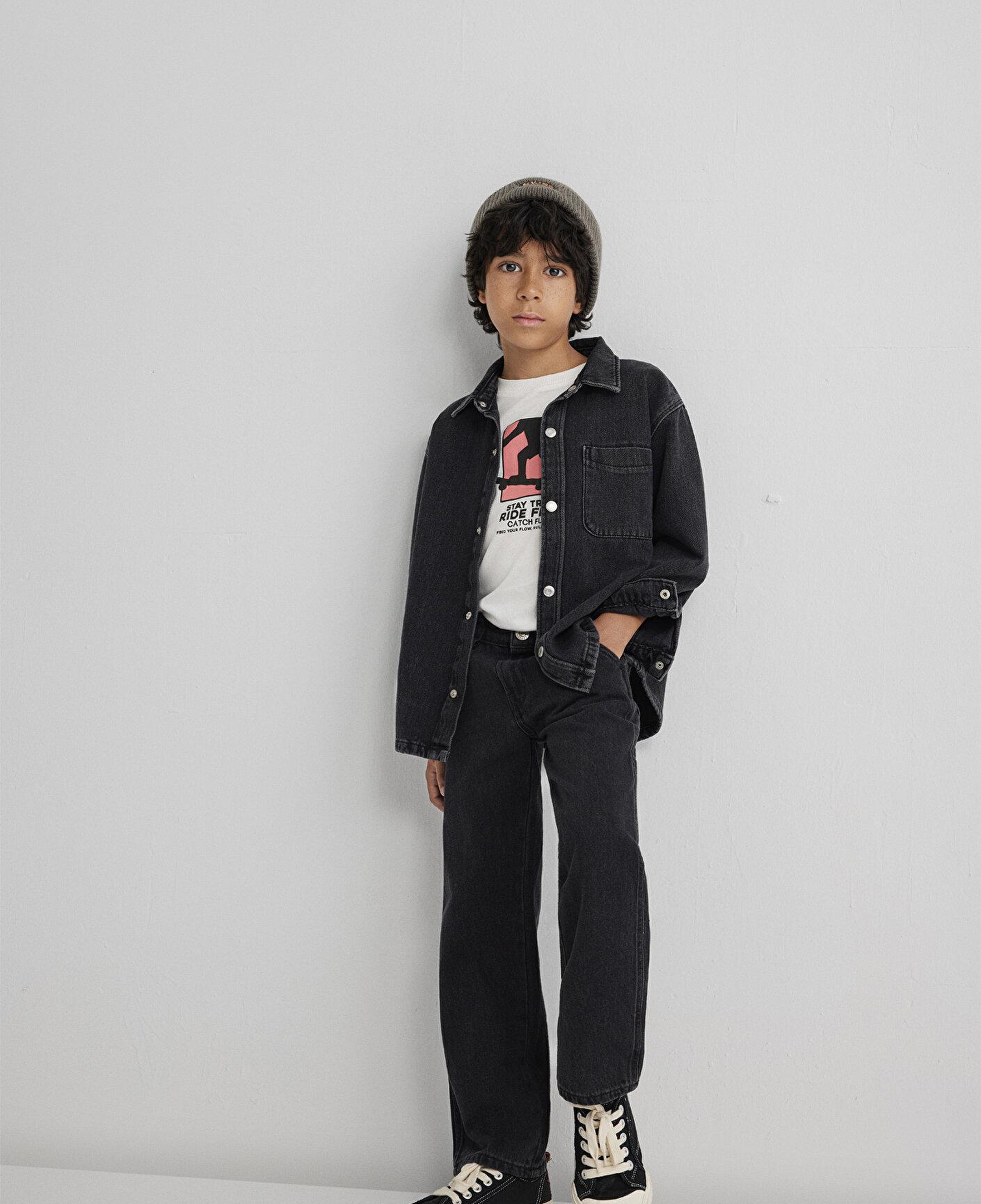 Mavi Bobbo 90lar Antrasit Denim Jean Gömlek Oversize / Geniş Kesim 6210000-89447