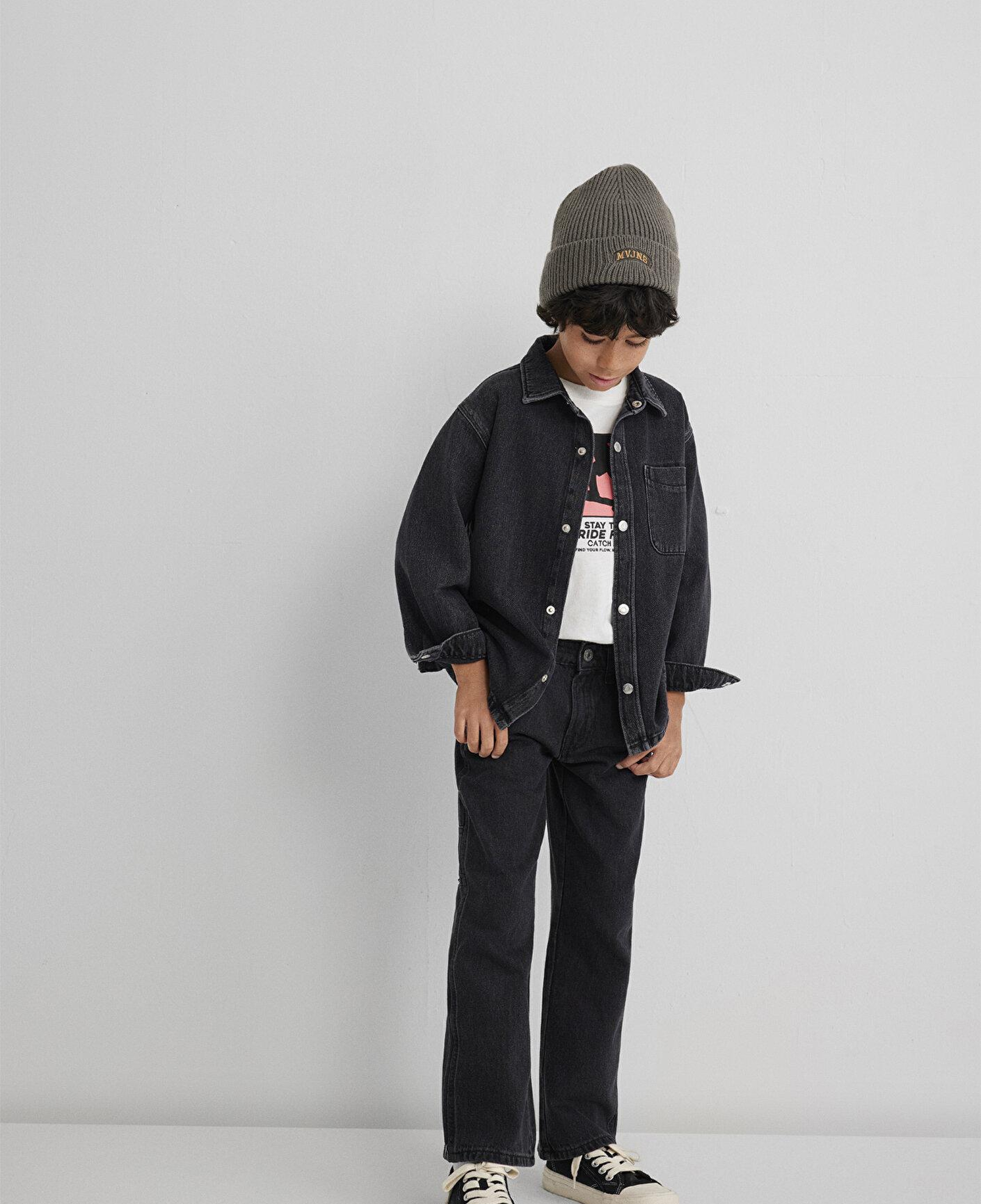 Mavi Bobbo 90lar Antrasit Denim Jean Gömlek Oversize / Geniş Kesim 6210000-89447