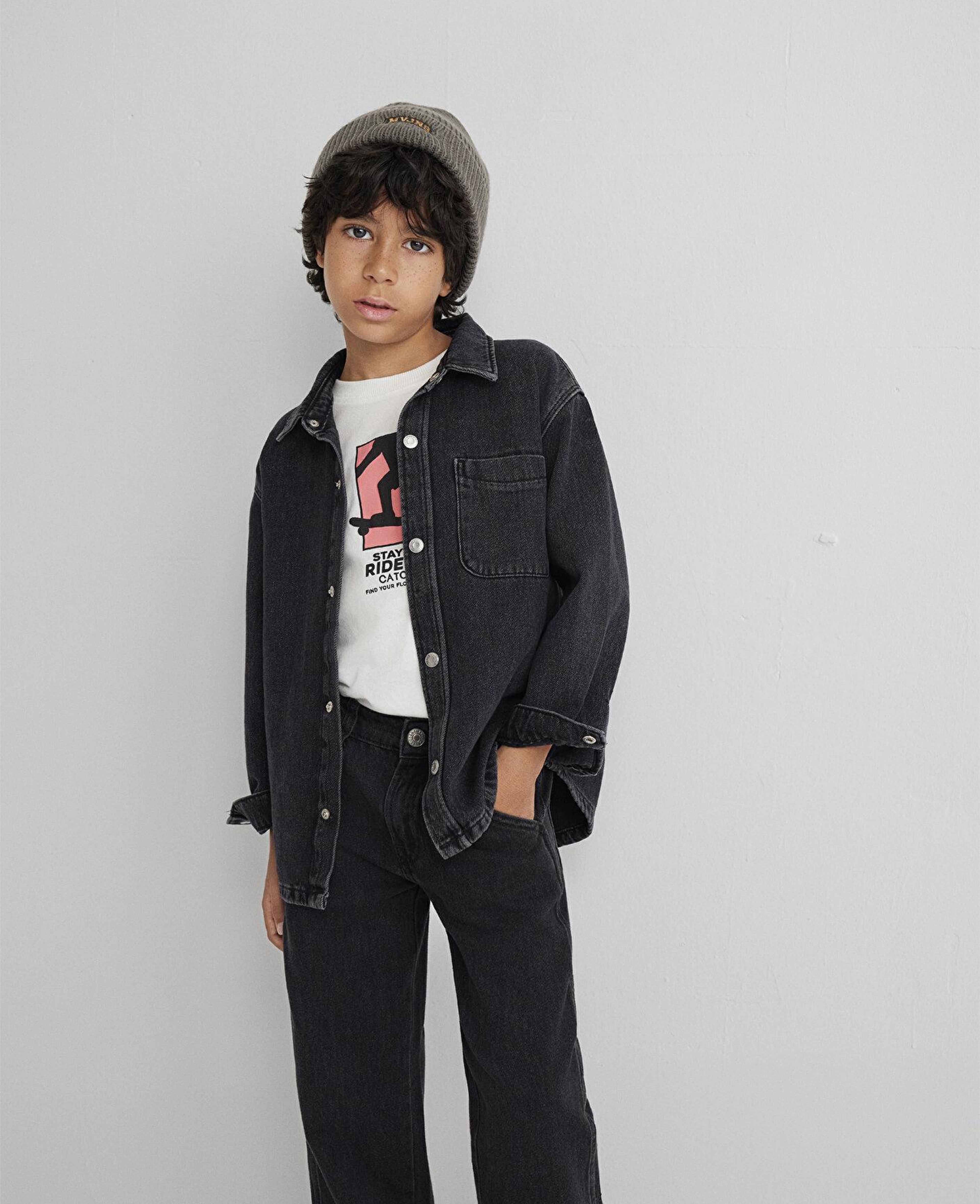 Mavi Bobbo 90lar Antrasit Denim Jean Gömlek Oversize / Geniş Kesim 6210000-89447