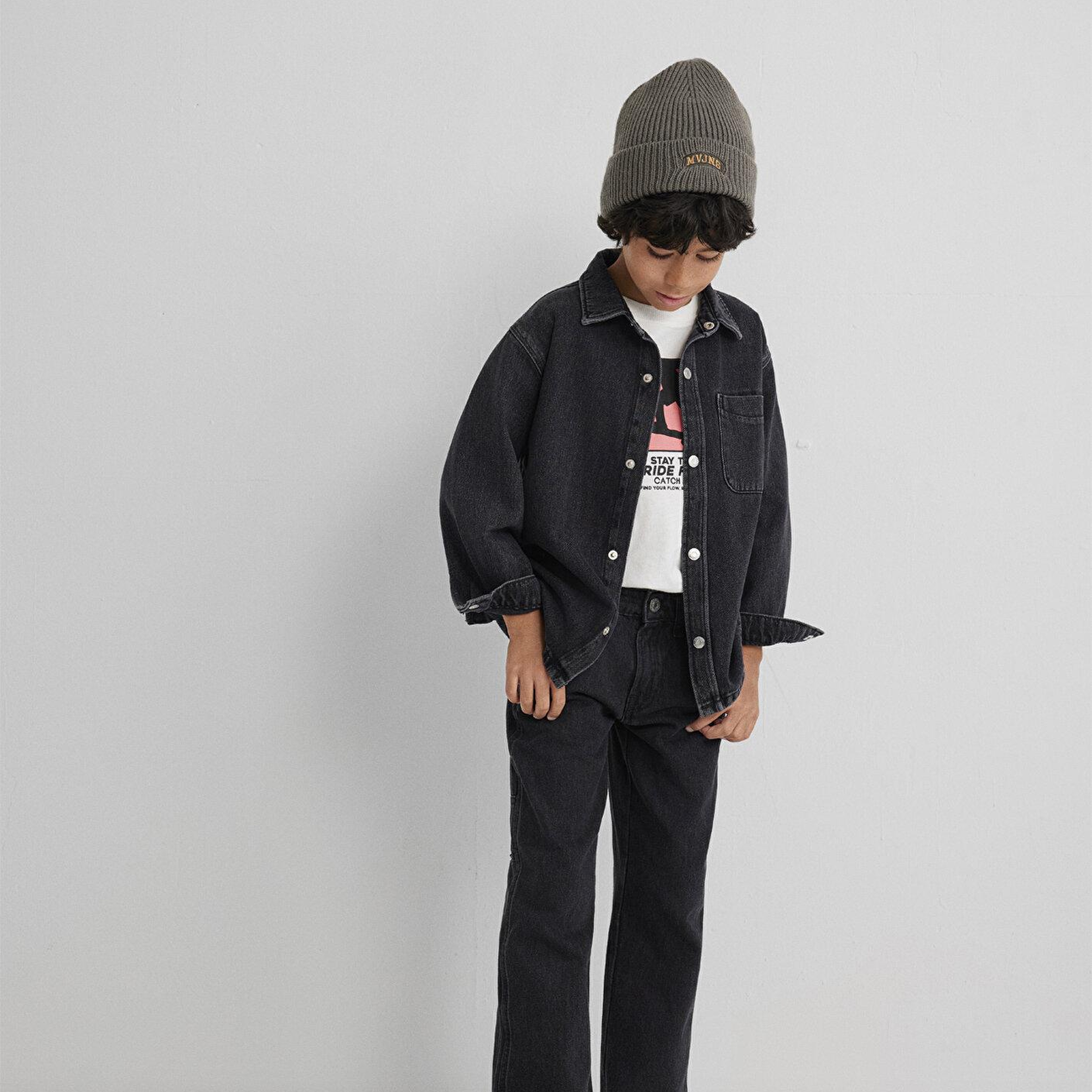 Mavi Bobbo 90lar Antrasit Denim Jean Gömlek Oversize / Geniş Kesim 6210000-89447