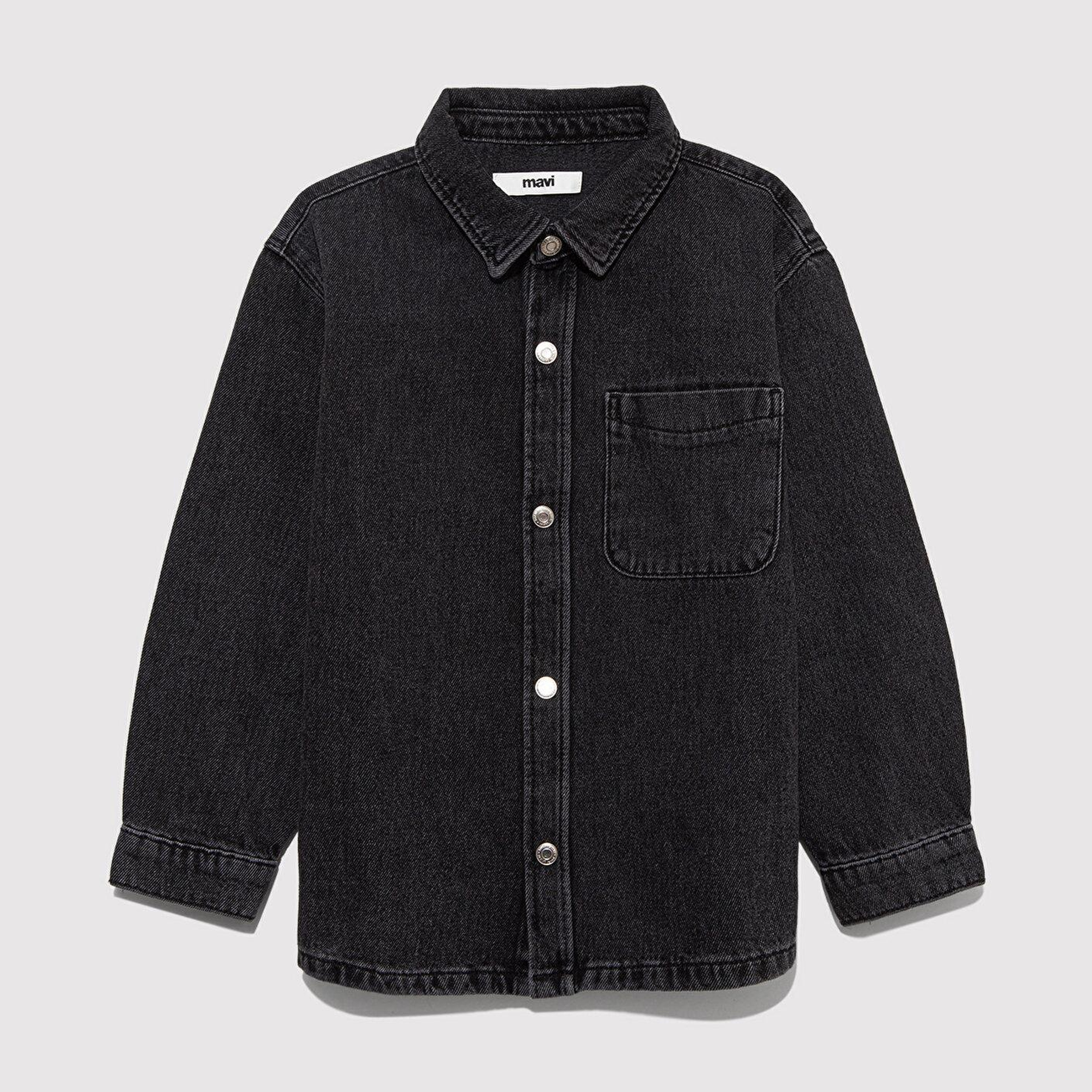 Mavi Bobbo 90lar Antrasit Denim Jean Gömlek Oversize / Geniş Kesim 6210000-89447