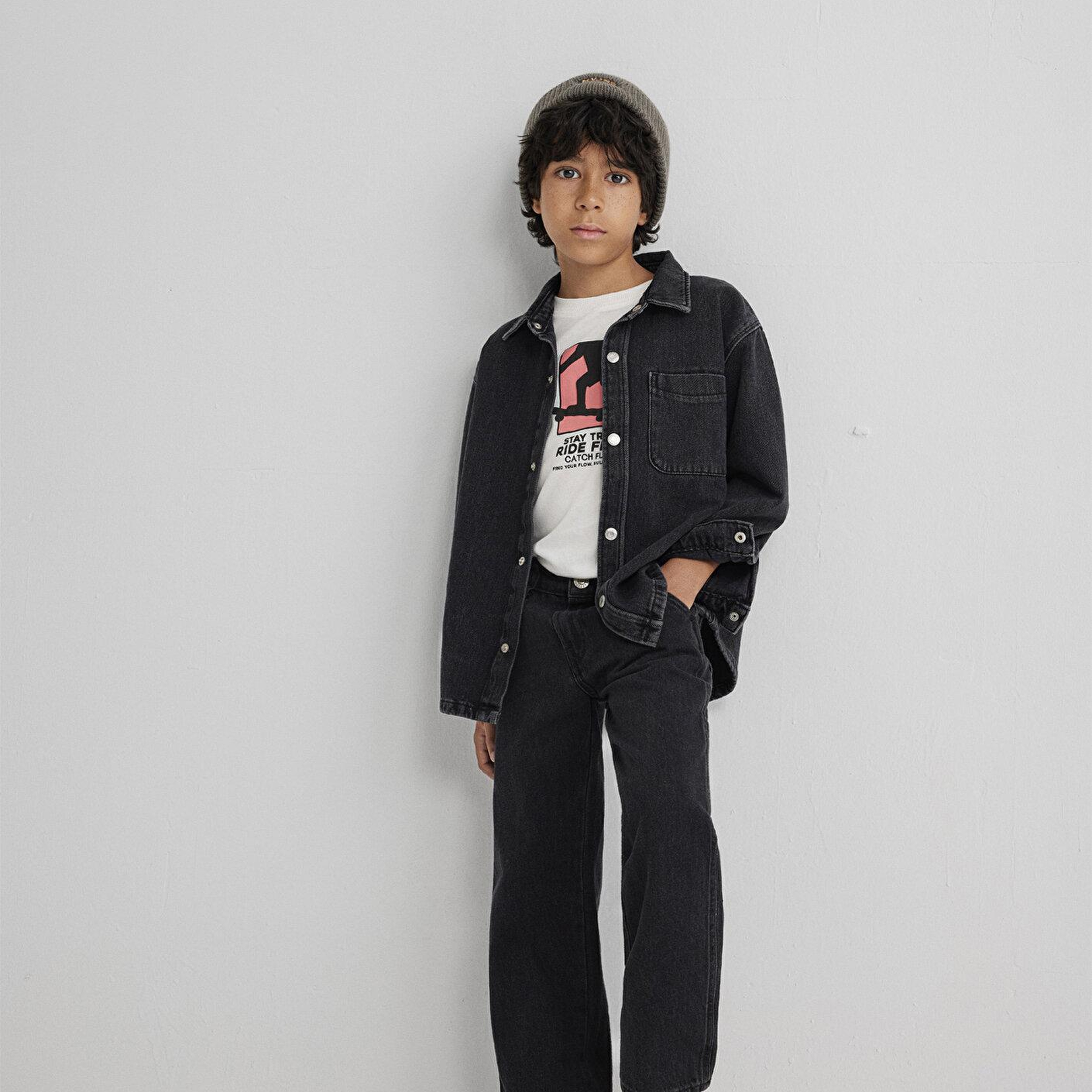 Mavi Bobbo 90lar Antrasit Denim Jean Gömlek Oversize / Geniş Kesim 6210000-89447
