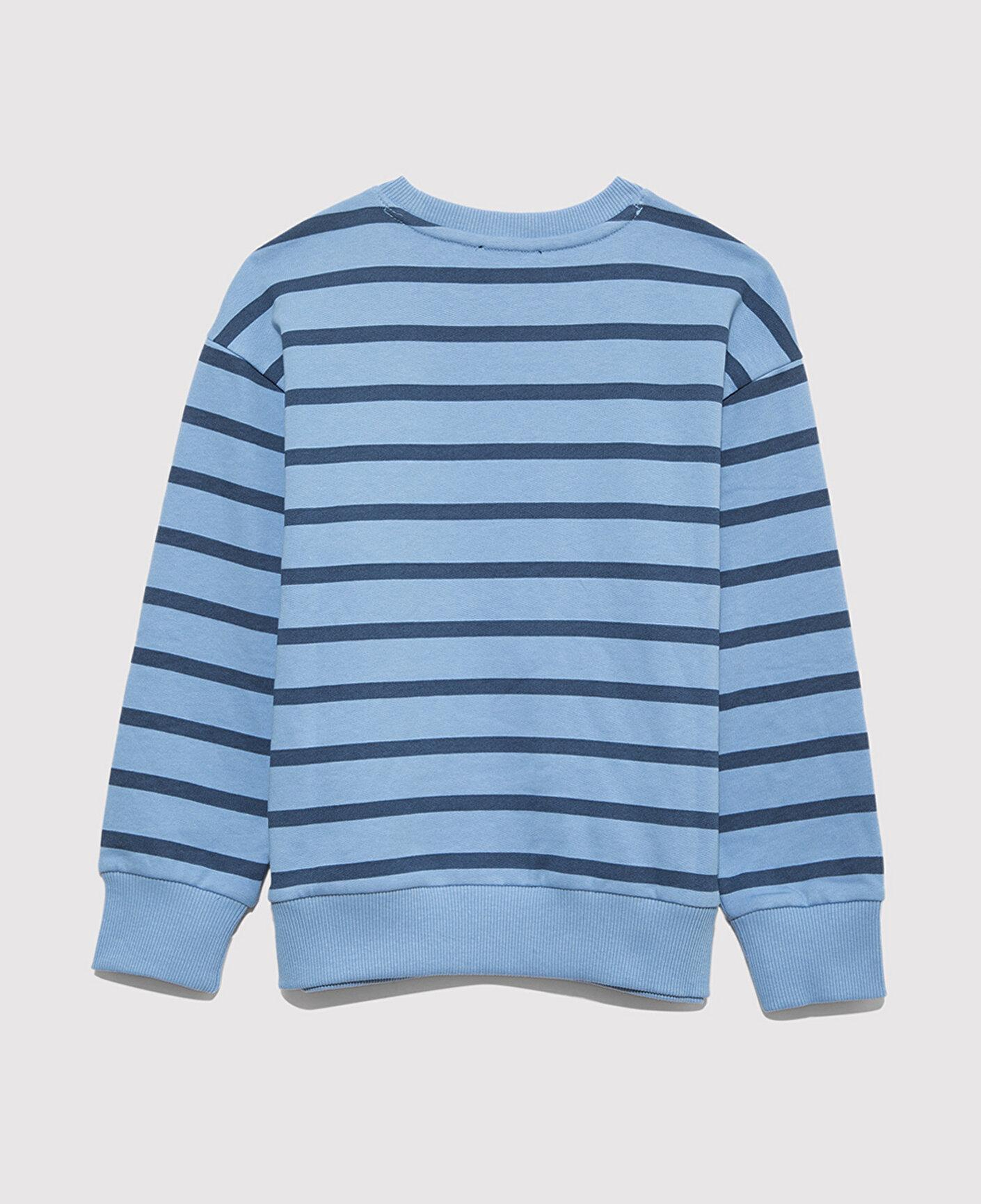 Mavi Mavi Logo Çizgili Mavi Sweatshirt 6S10144-90780