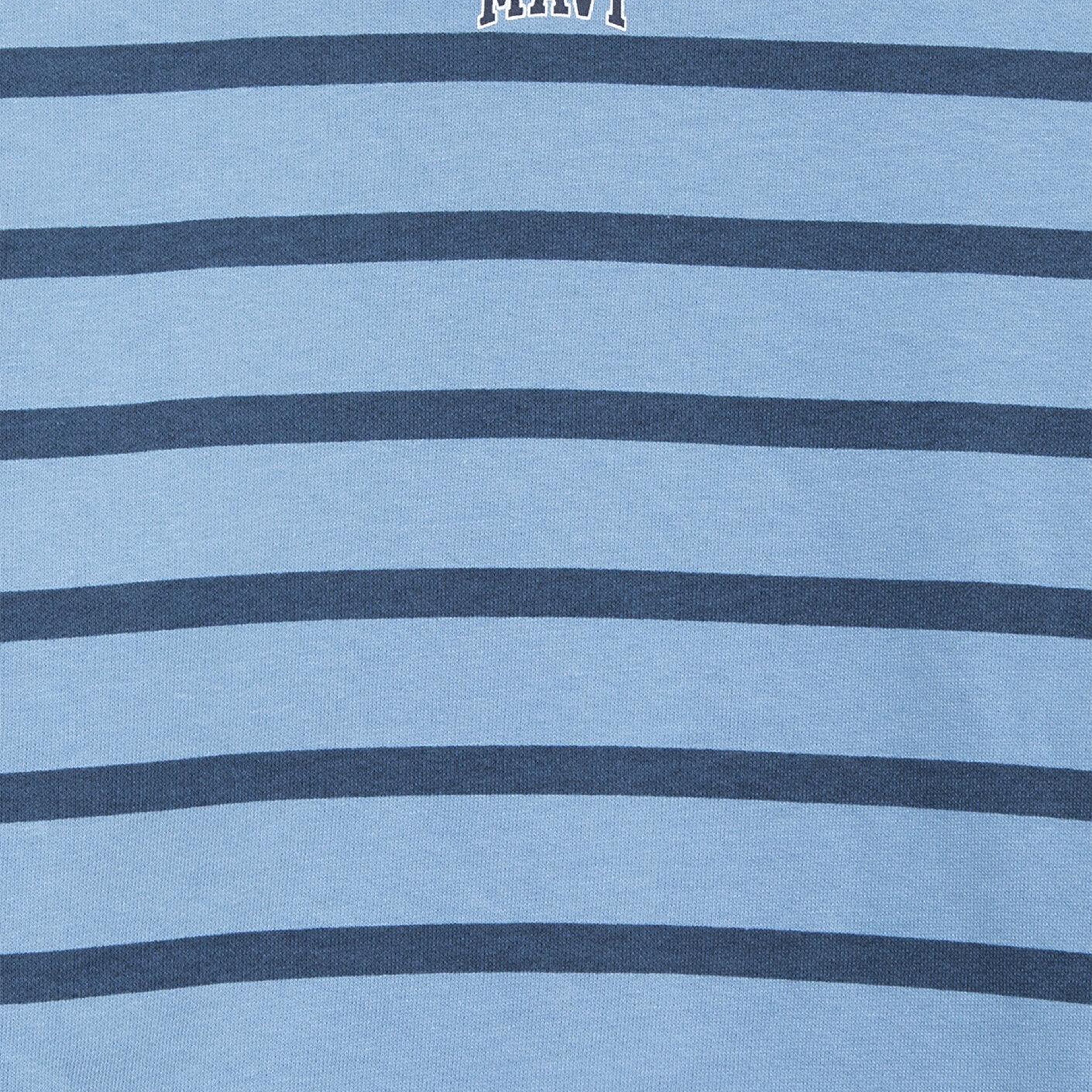 Mavi Mavi Logo Çizgili Mavi Sweatshirt 6S10144-90780