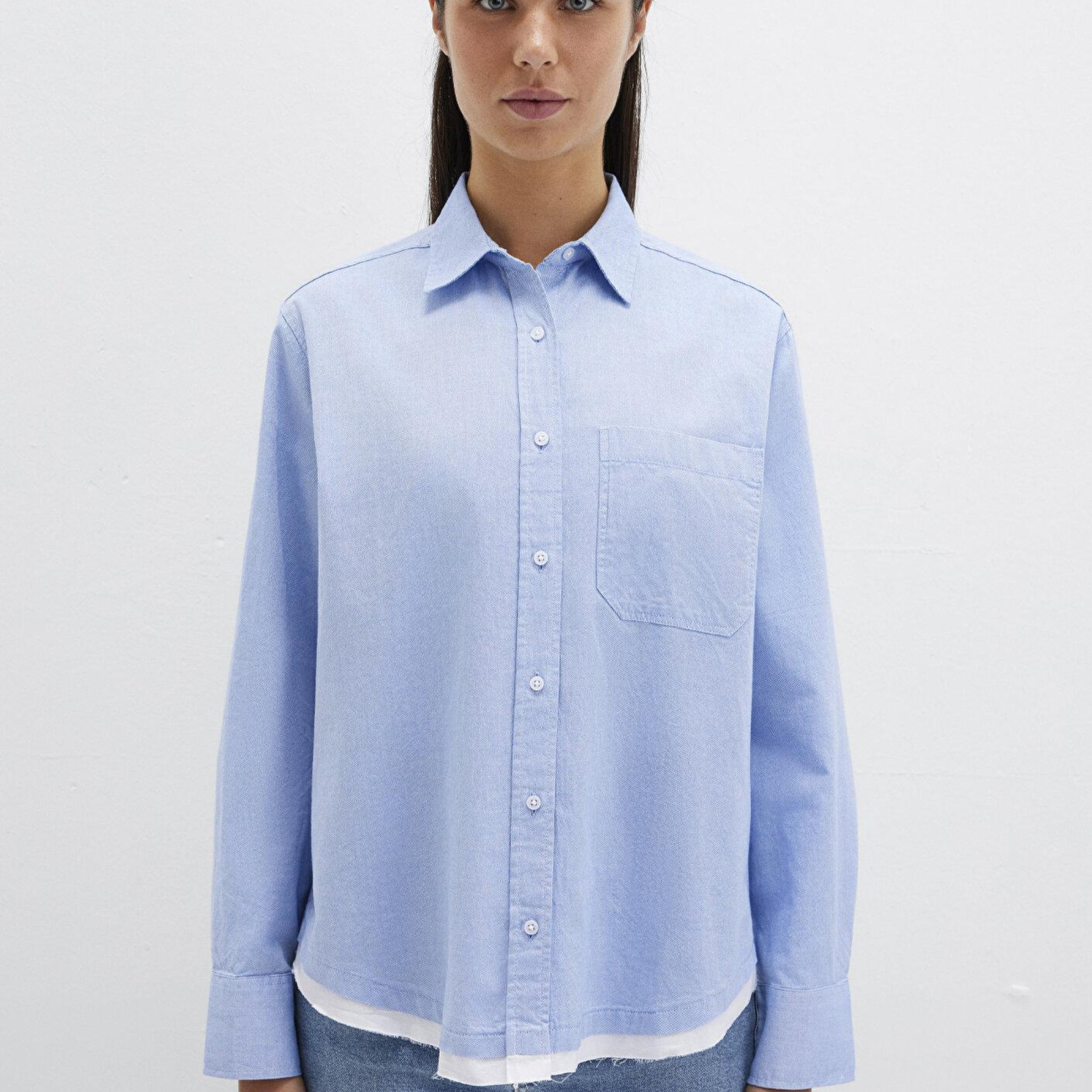 Mavi Mavi Gömlek Loose Fit / Bol Rahat Kesim 1211290-90160