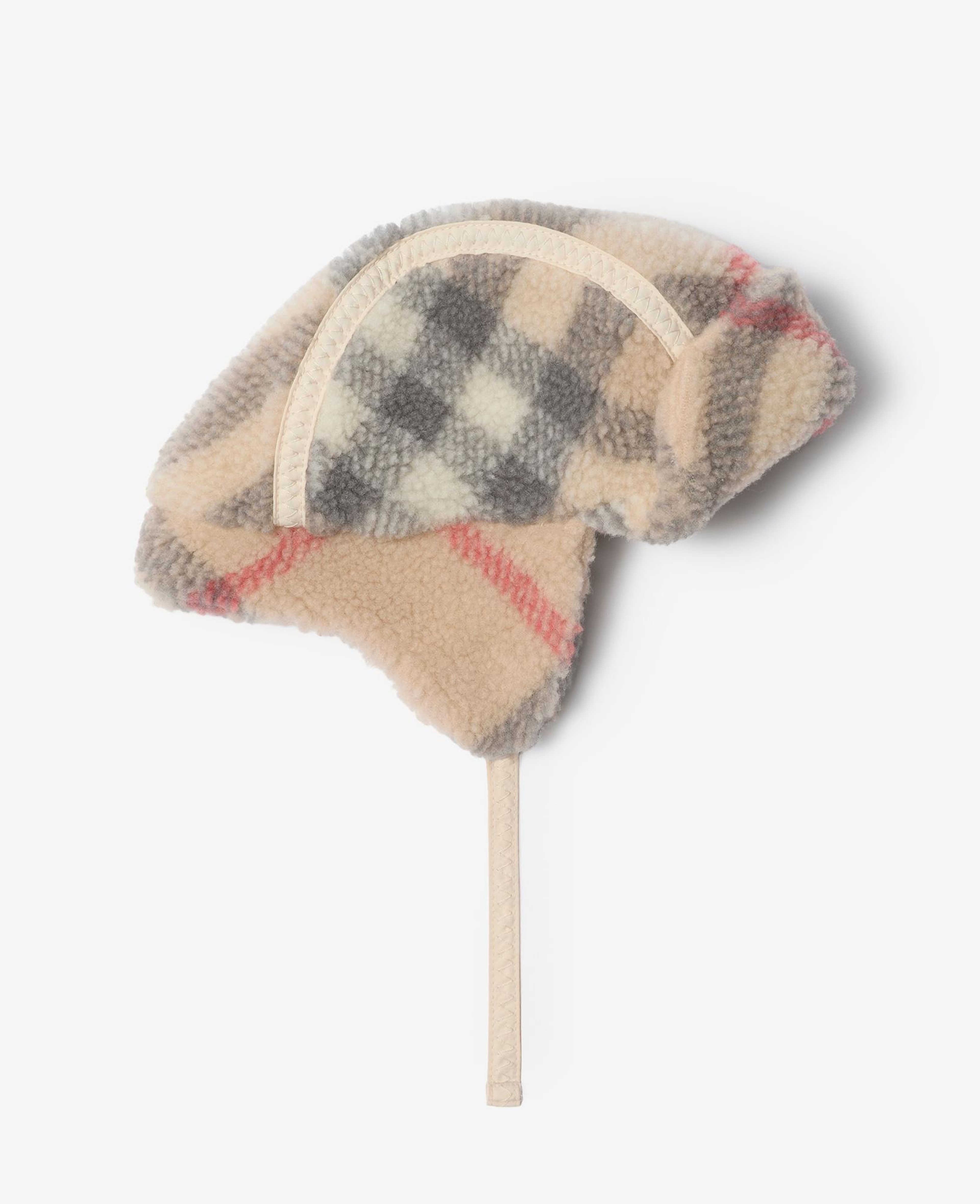 Burberry Turner Fleece Trapper Çocuk Bej Şapka