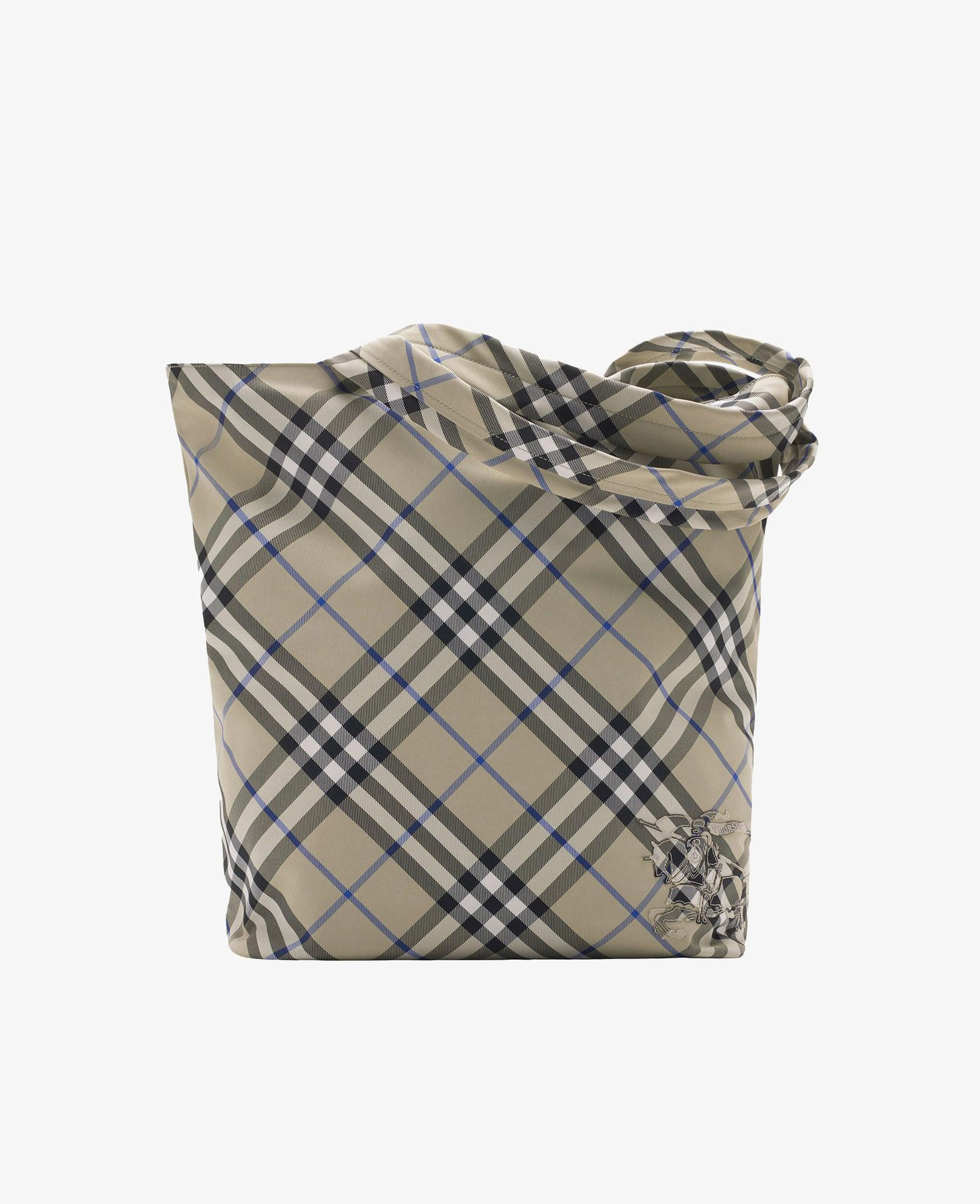 Burberry Check Tote Erkek Krem Rengi El Çantası