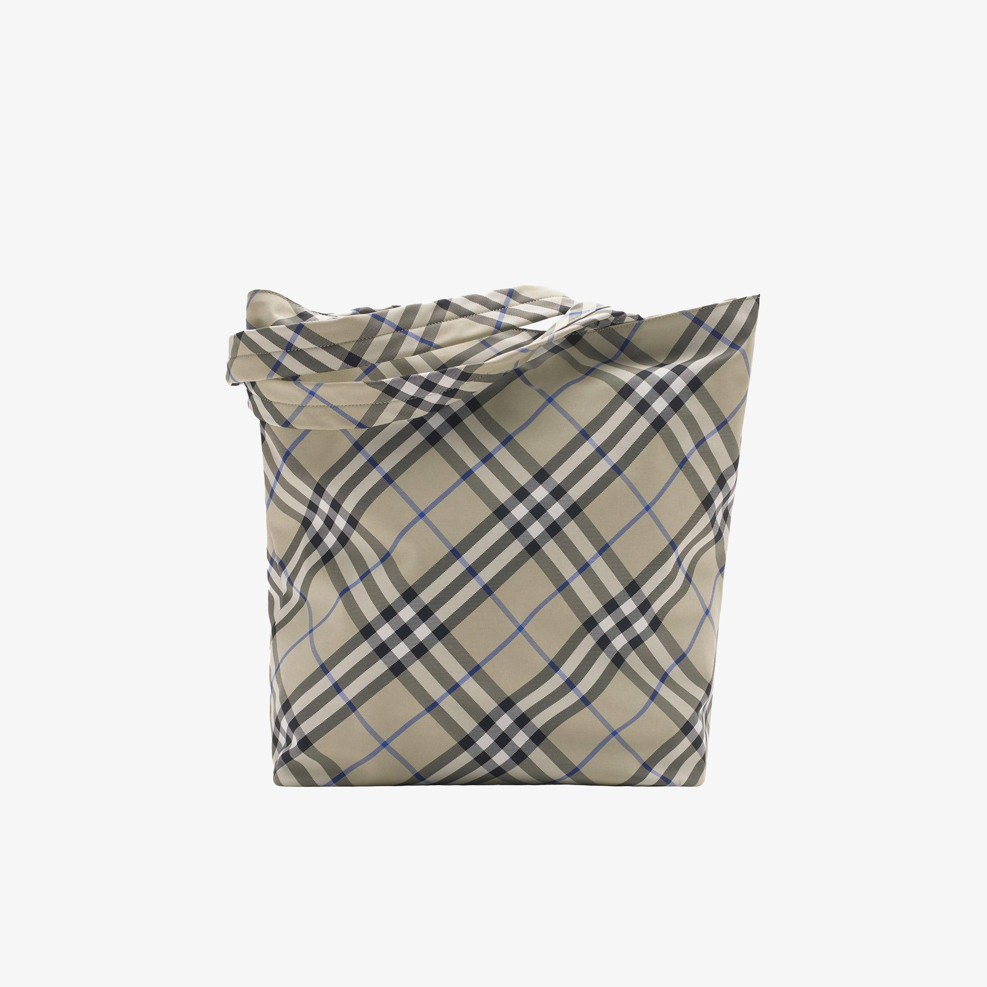 Burberry Check Tote Erkek Krem Rengi El Çantası