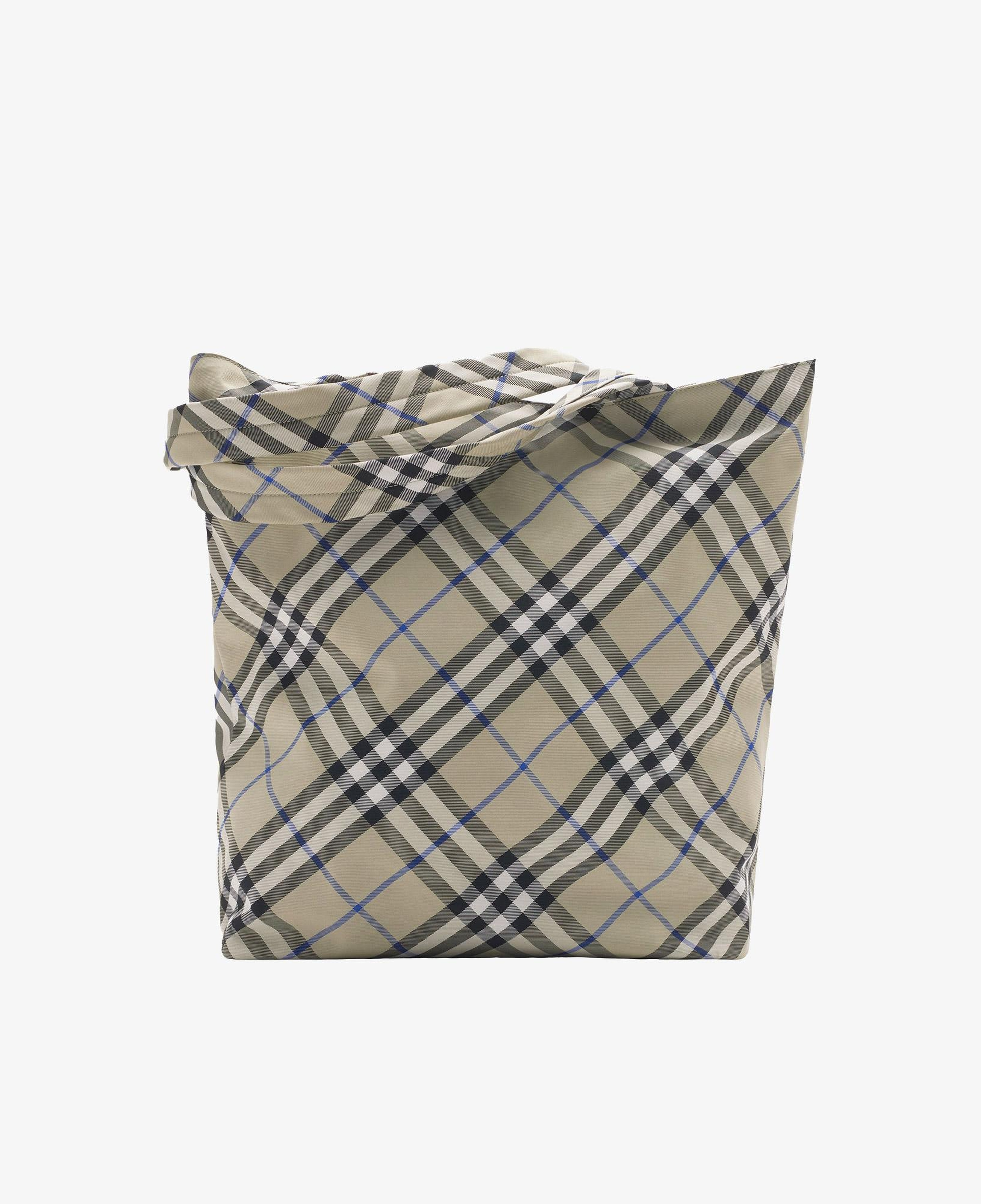 Burberry Check Tote Erkek Krem Rengi El Çantası