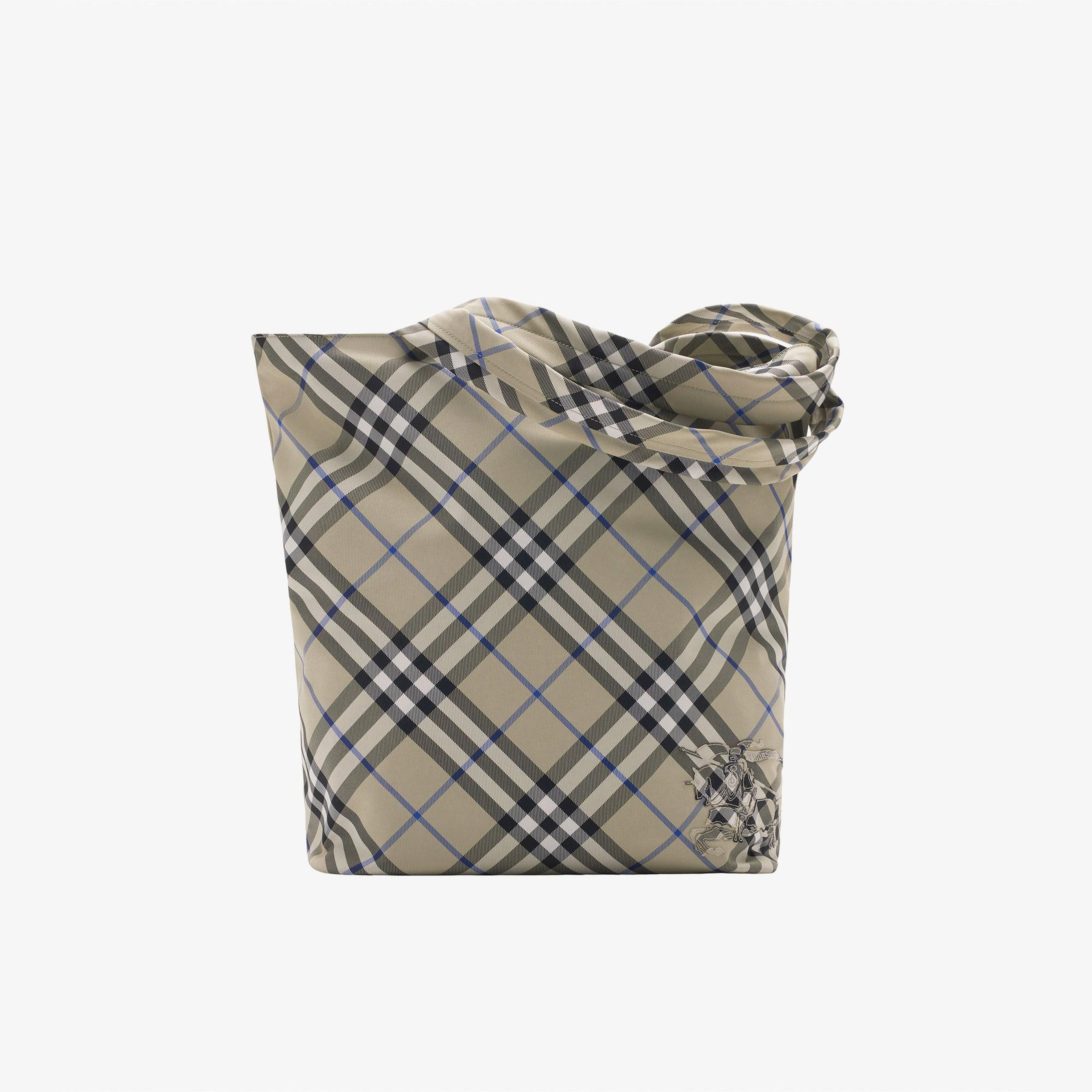 Burberry Check Tote Erkek Krem Rengi El Çantası
