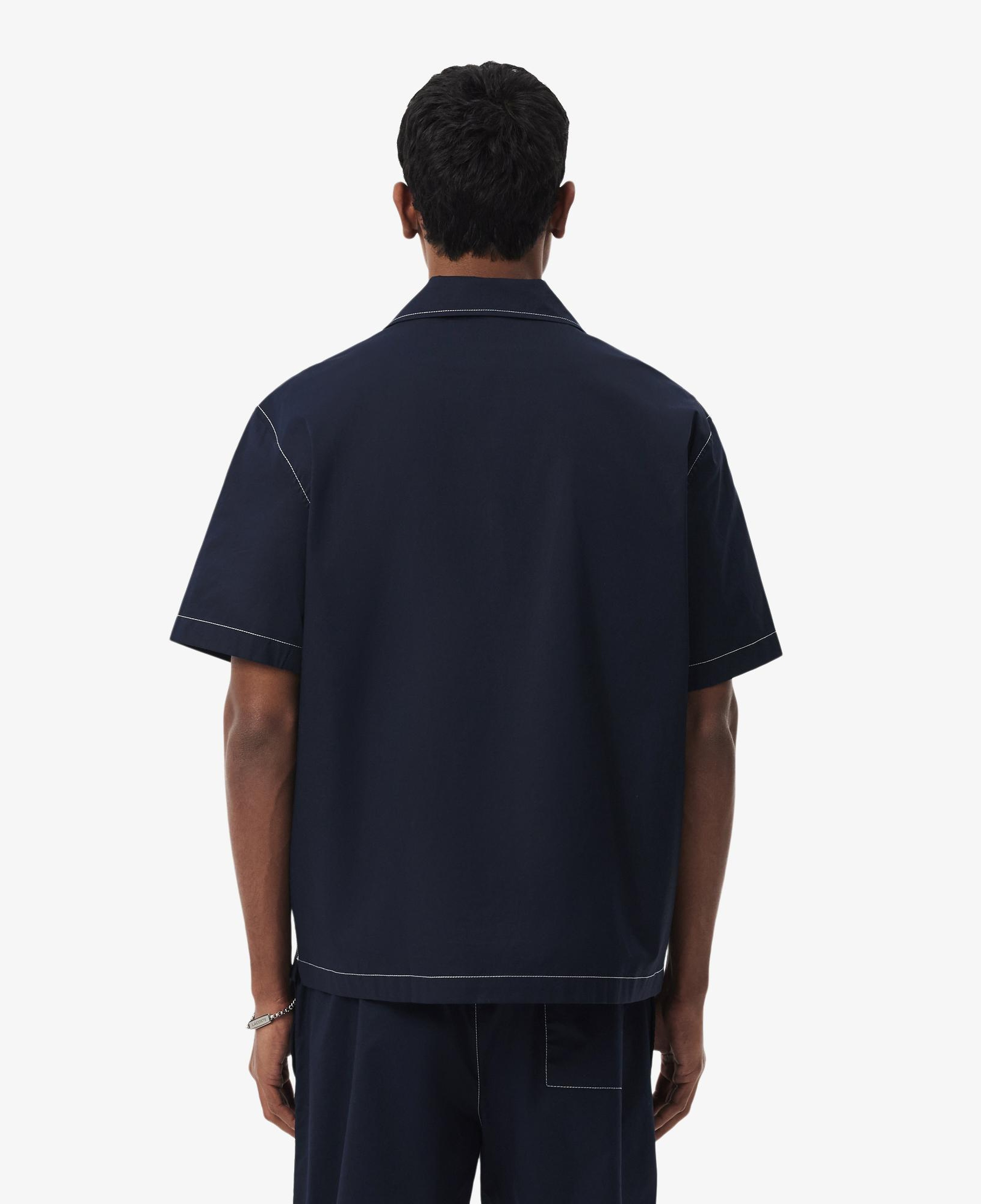 Erkek Relaxed Fit Kısa Kollu Lacivert Gömlek