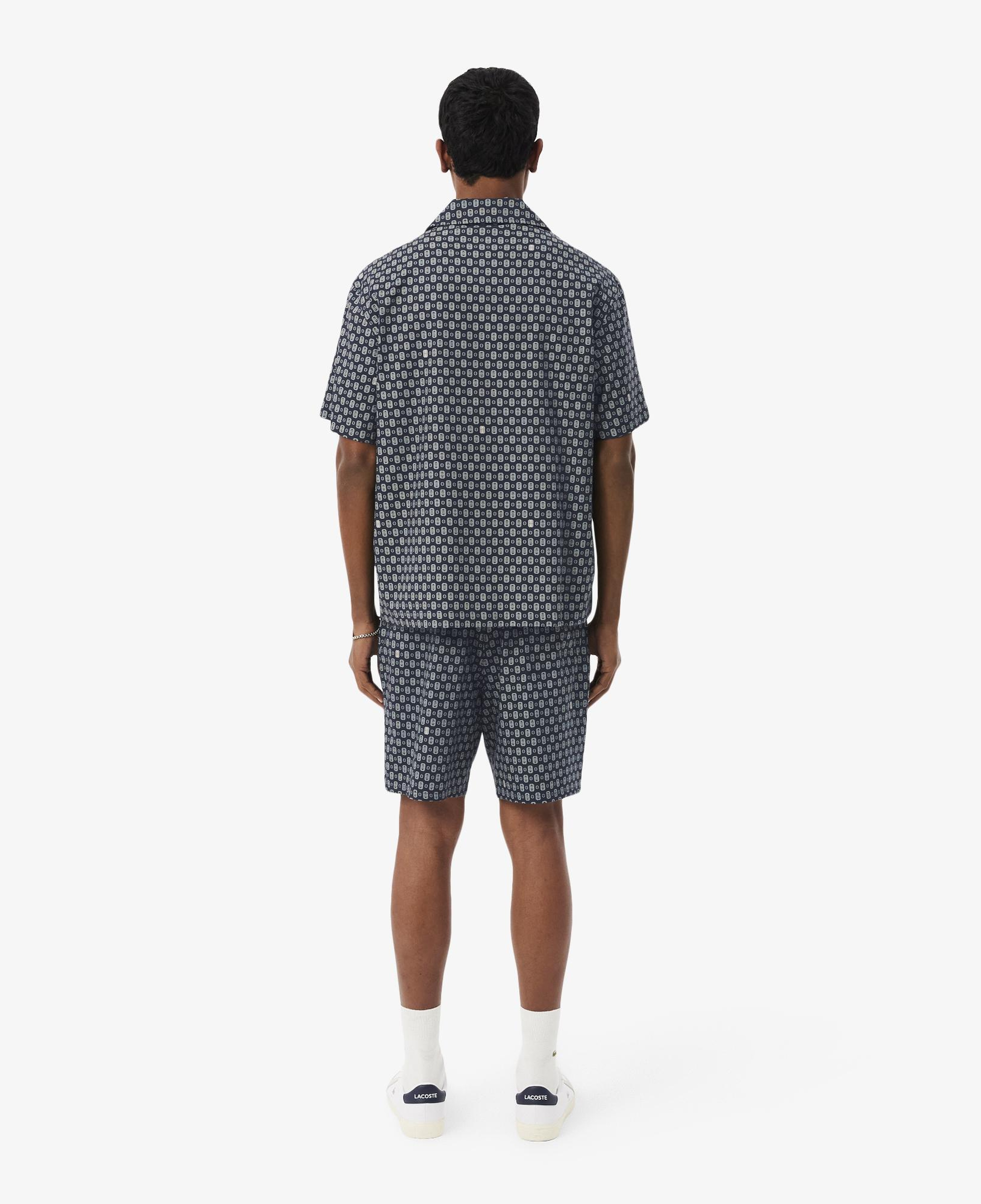 Erkek Relaxed Fit Desenli Lacivert Şort