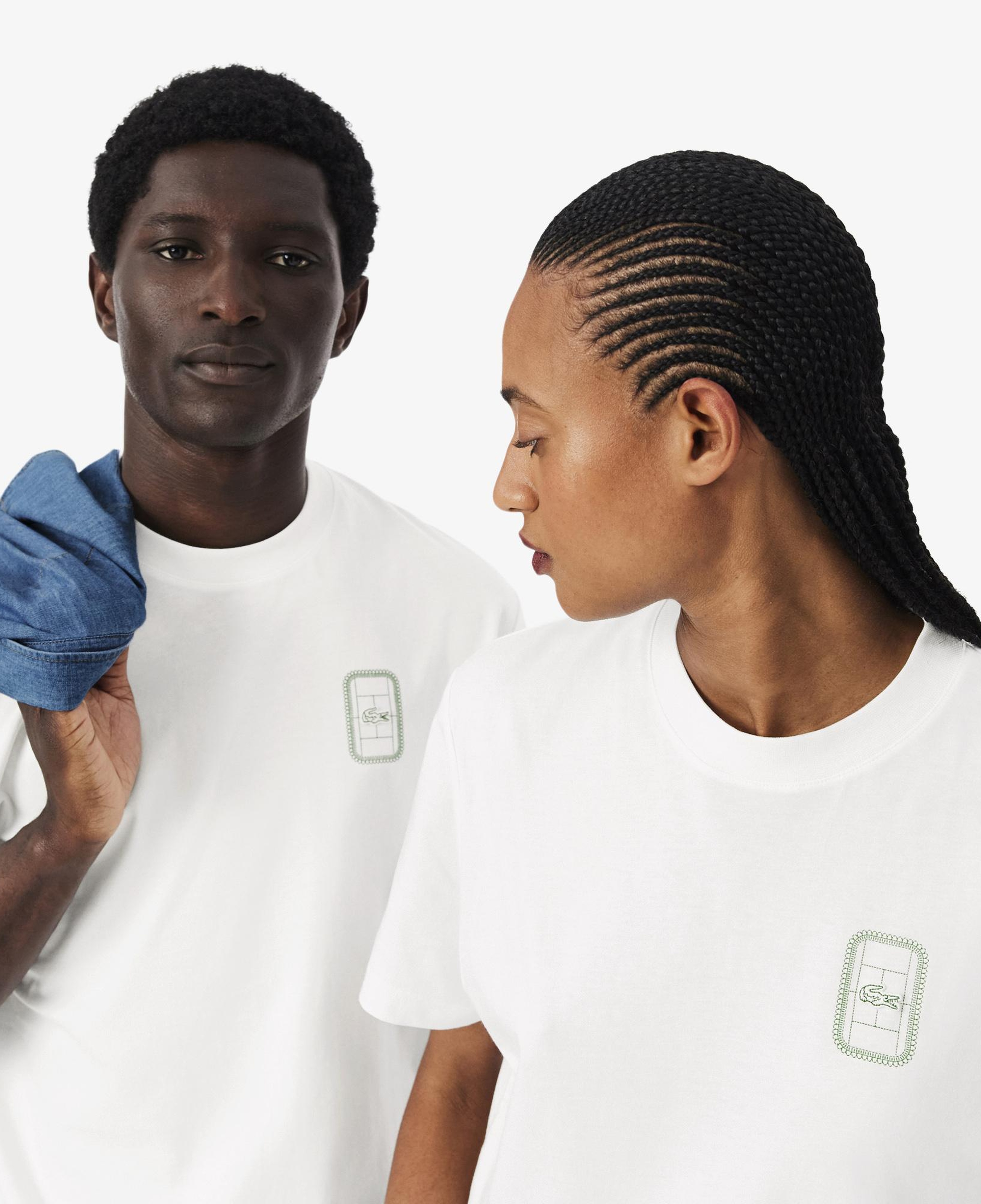 Unisex Classic Fit Bisiklet Yaka Baskılı Beyaz T-Shirt