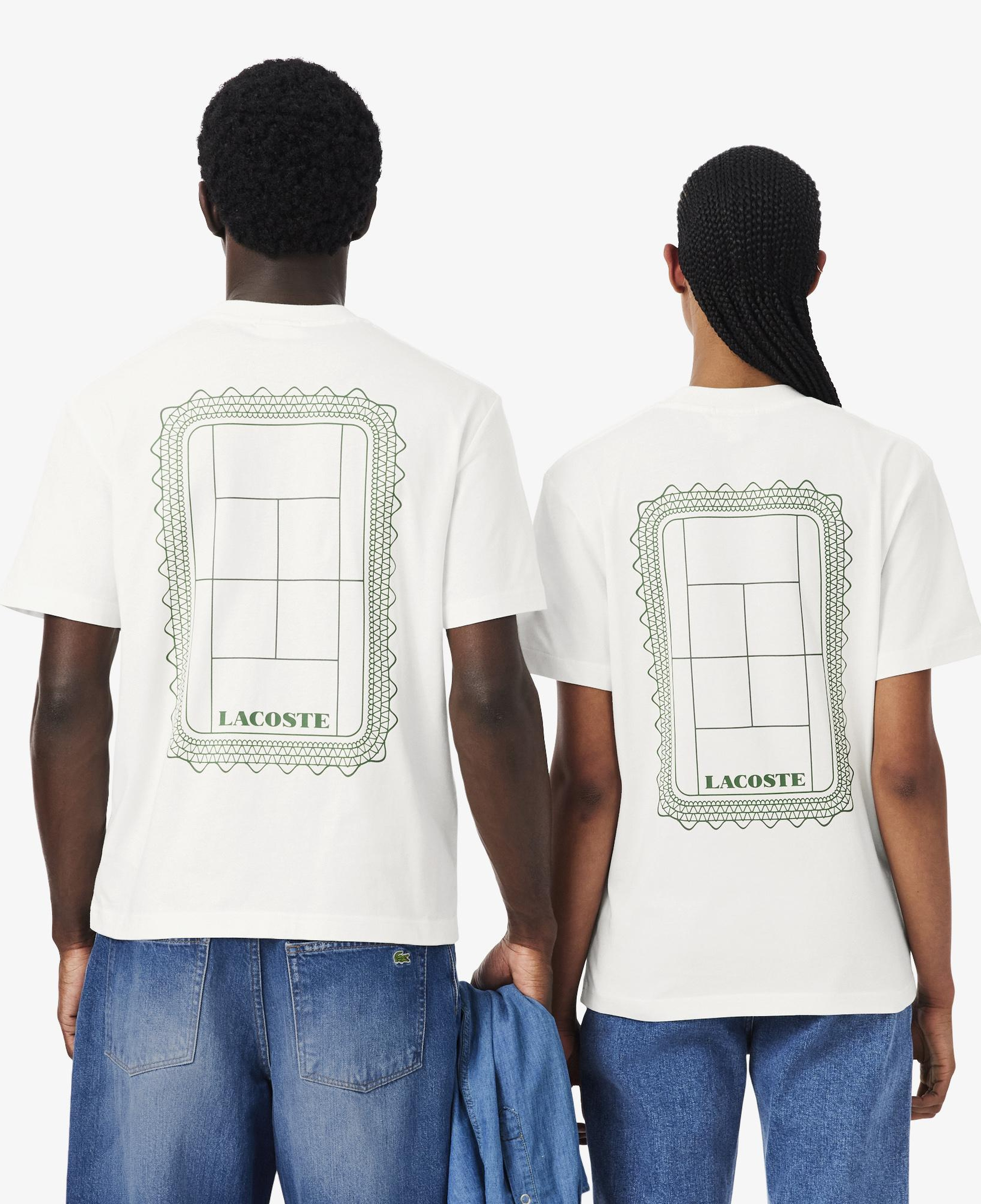 Unisex Classic Fit Bisiklet Yaka Baskılı Beyaz T-Shirt