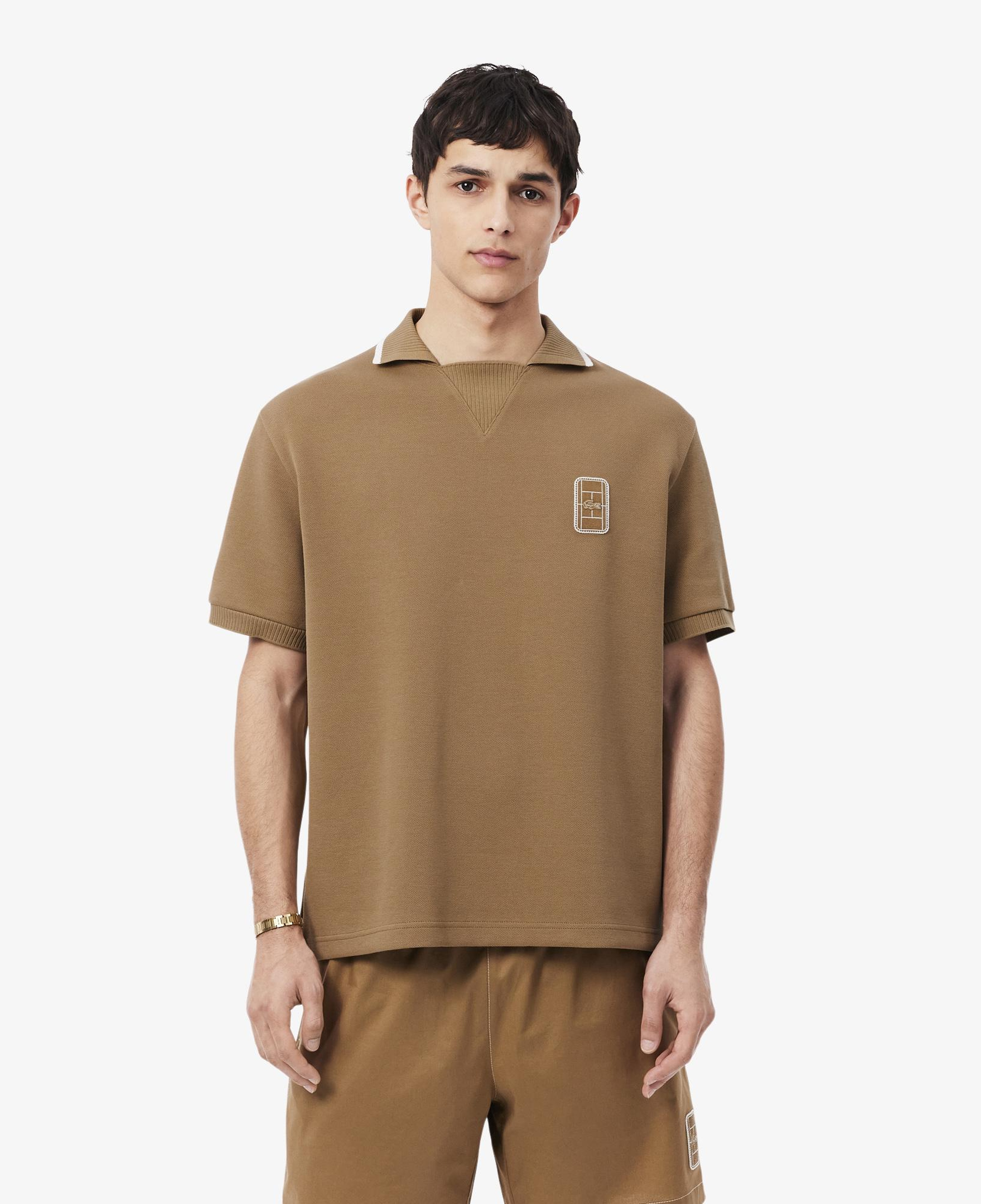 Erkek Loose Fit Kahverengi Polo