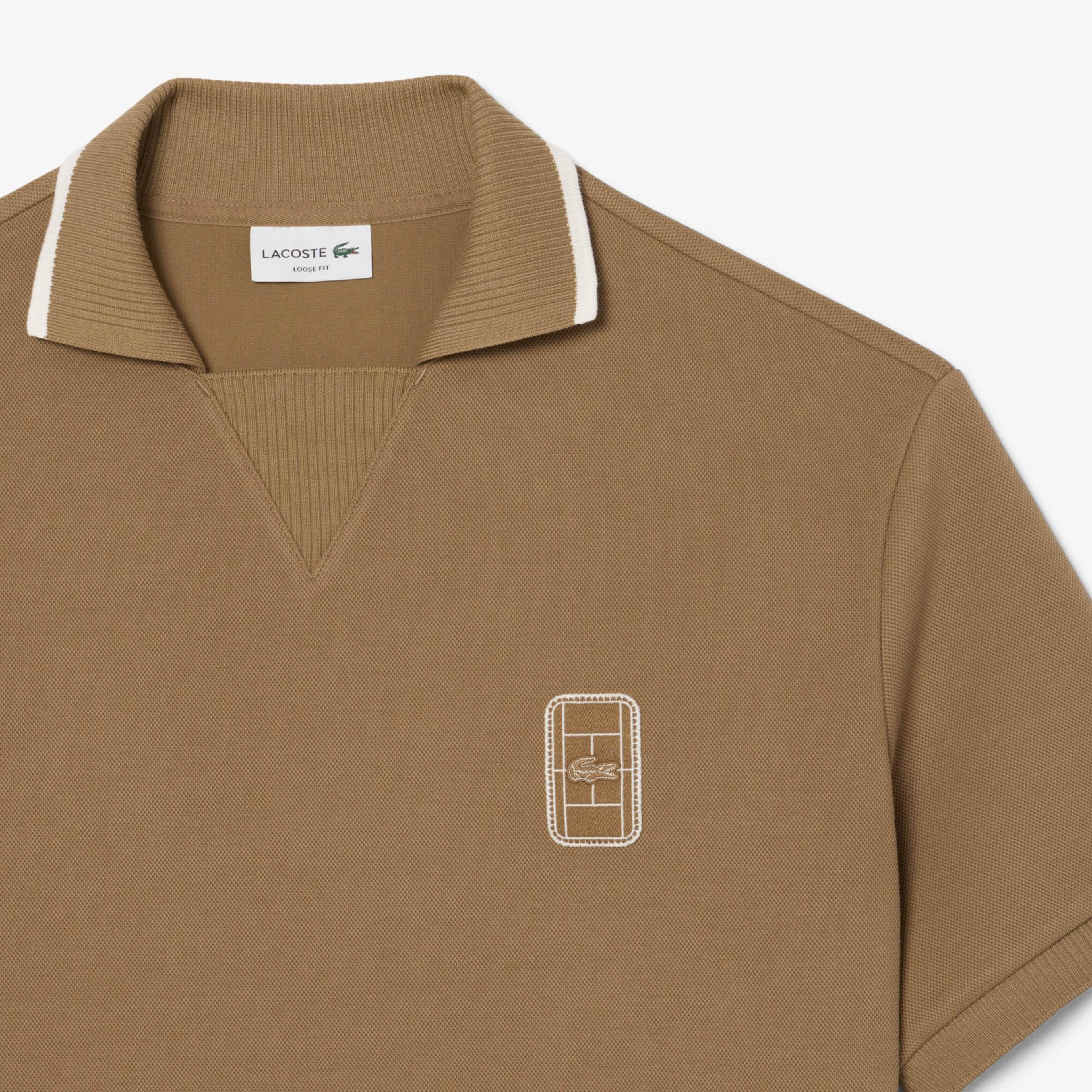 Erkek Loose Fit Kahverengi Polo
