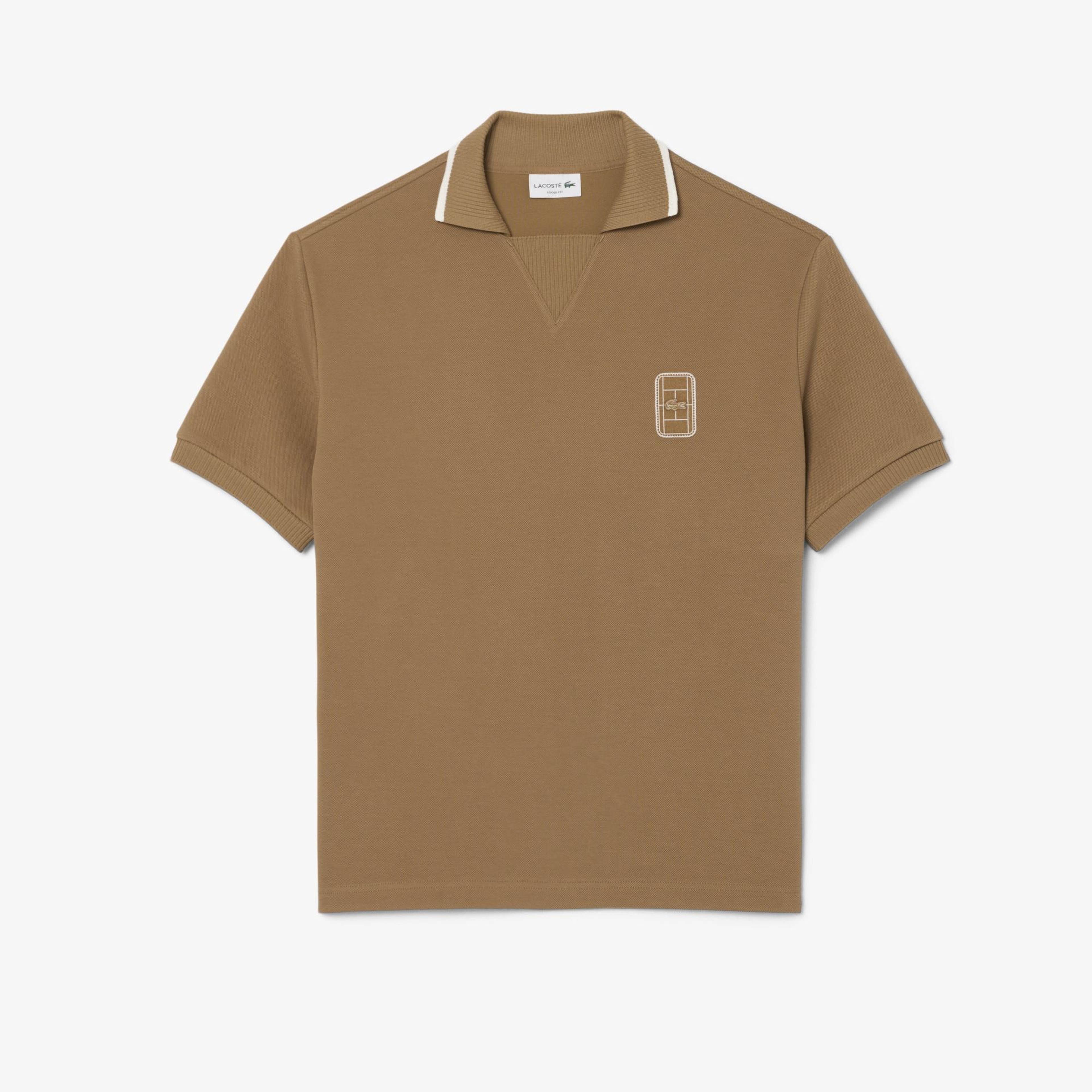 Erkek Loose Fit Kahverengi Polo