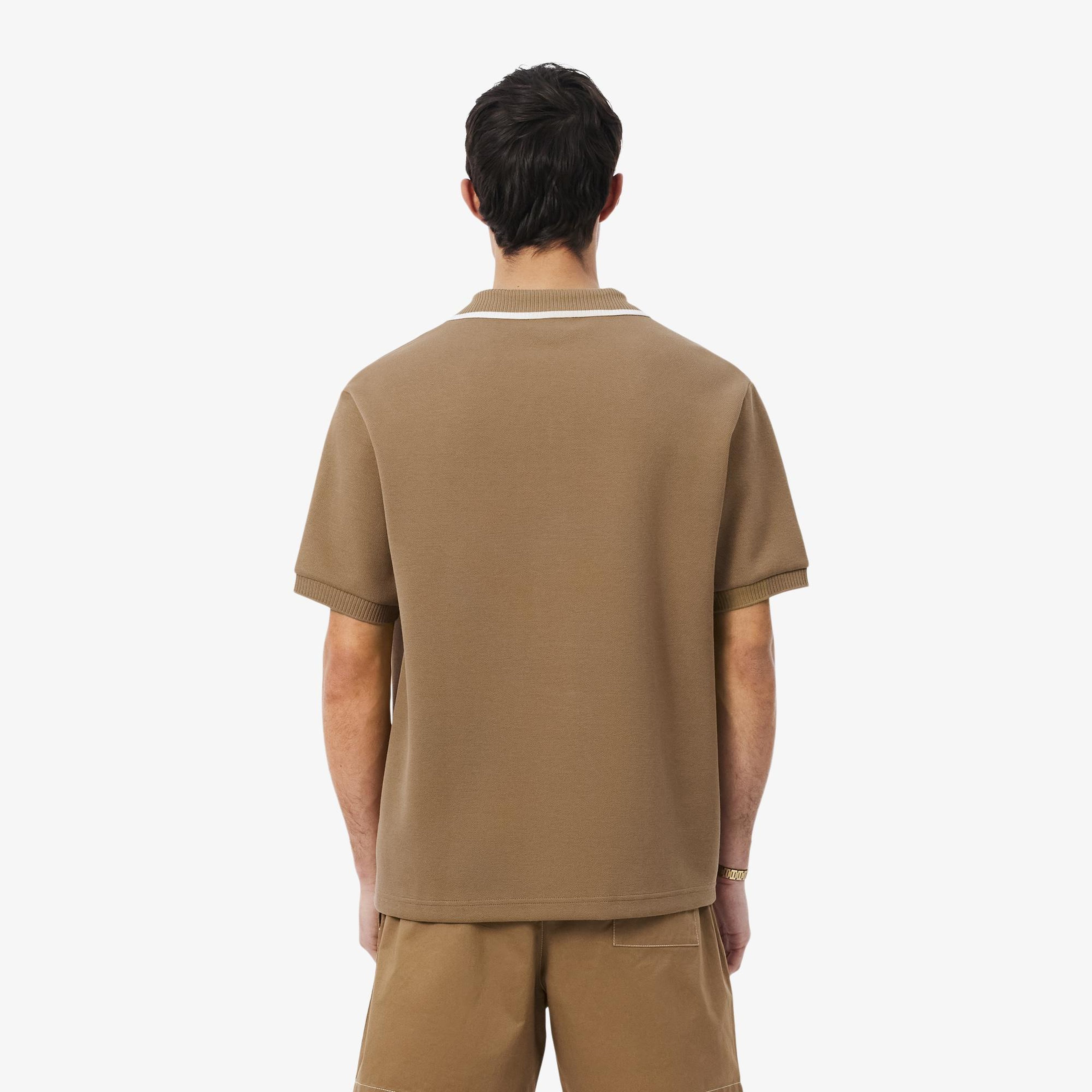 Erkek Loose Fit Kahverengi Polo