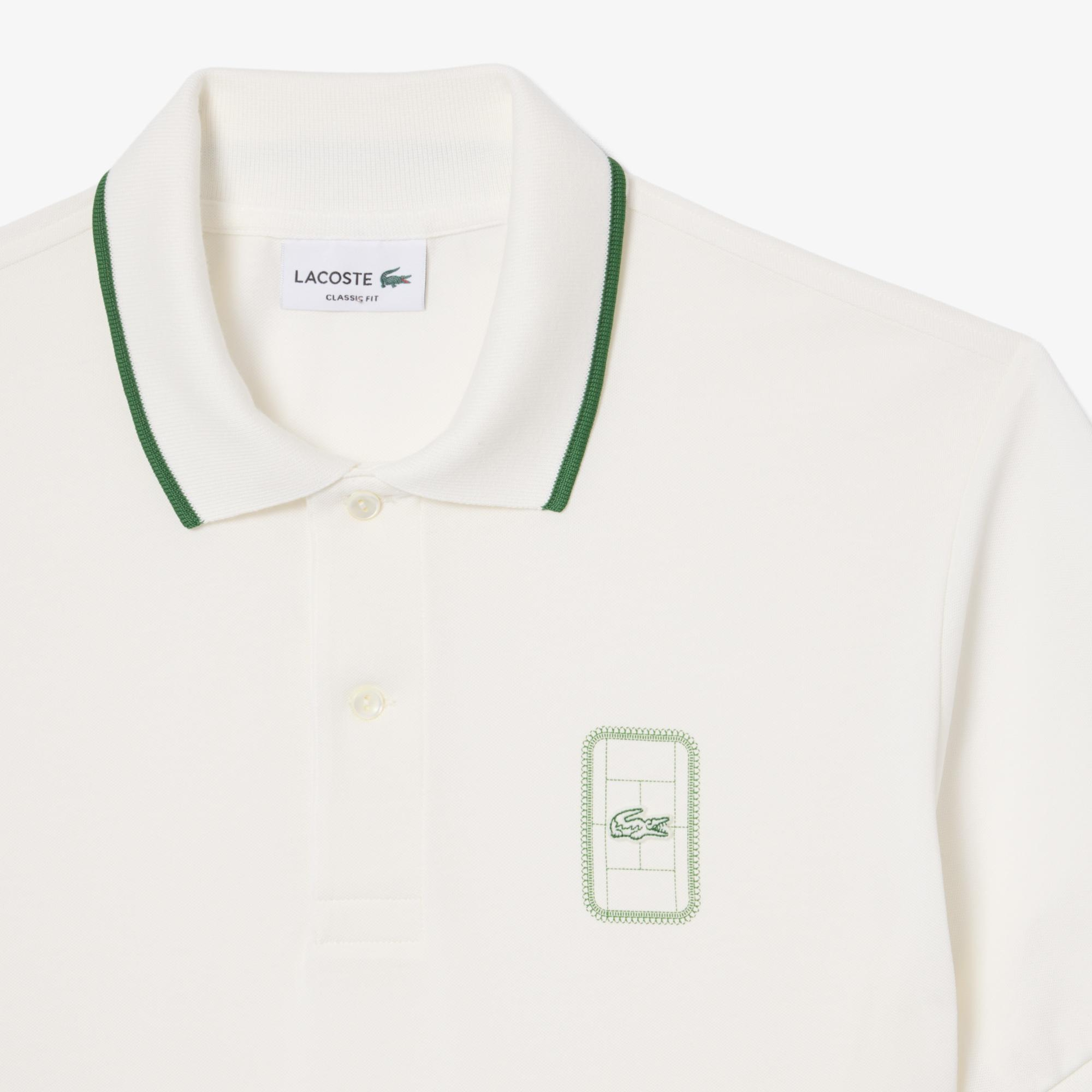 Erkek Classic Fit Beyaz Polo
