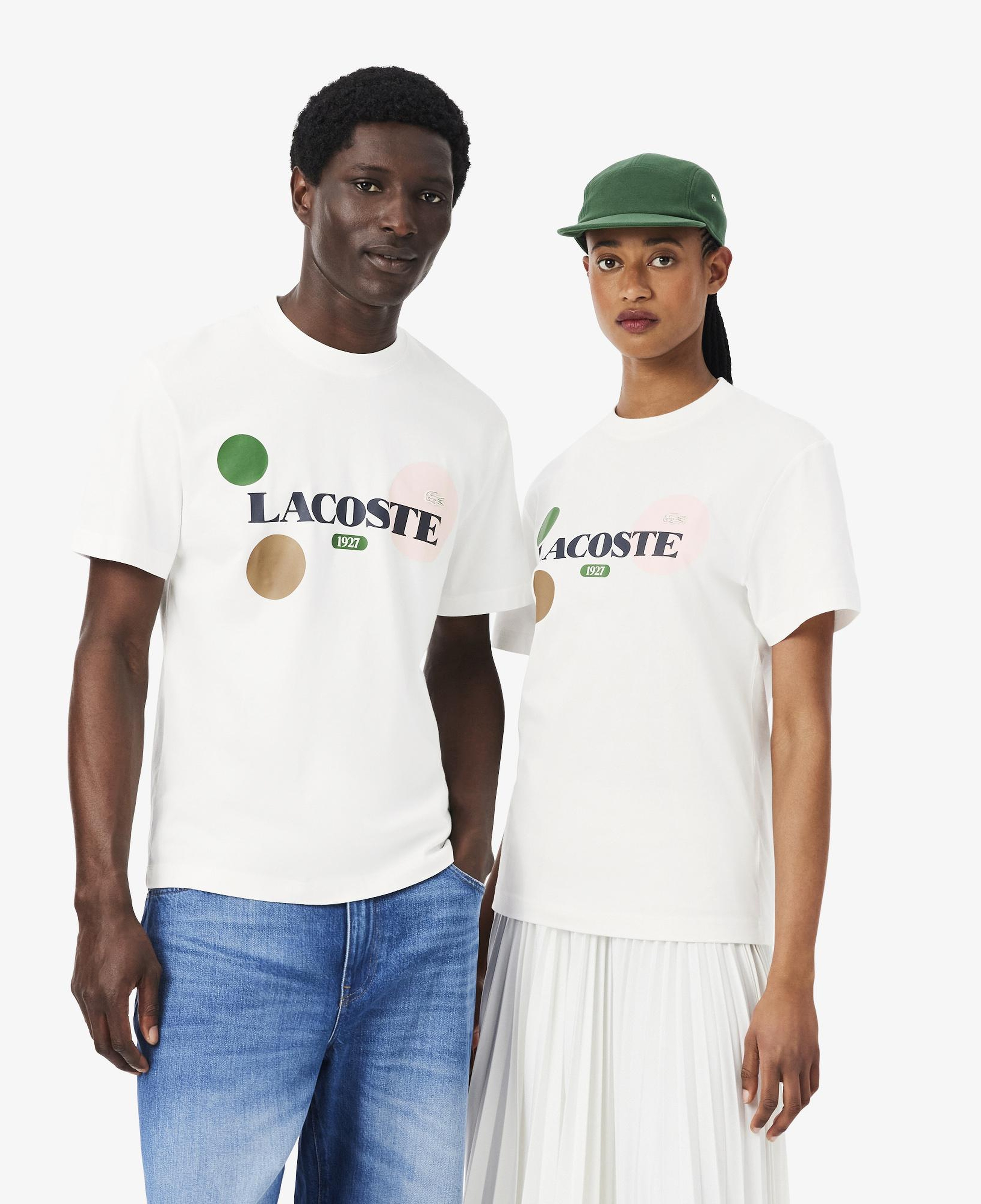 Unisex Classic Fit Bisiklet Yaka Baskılı Beyaz T-Shirt