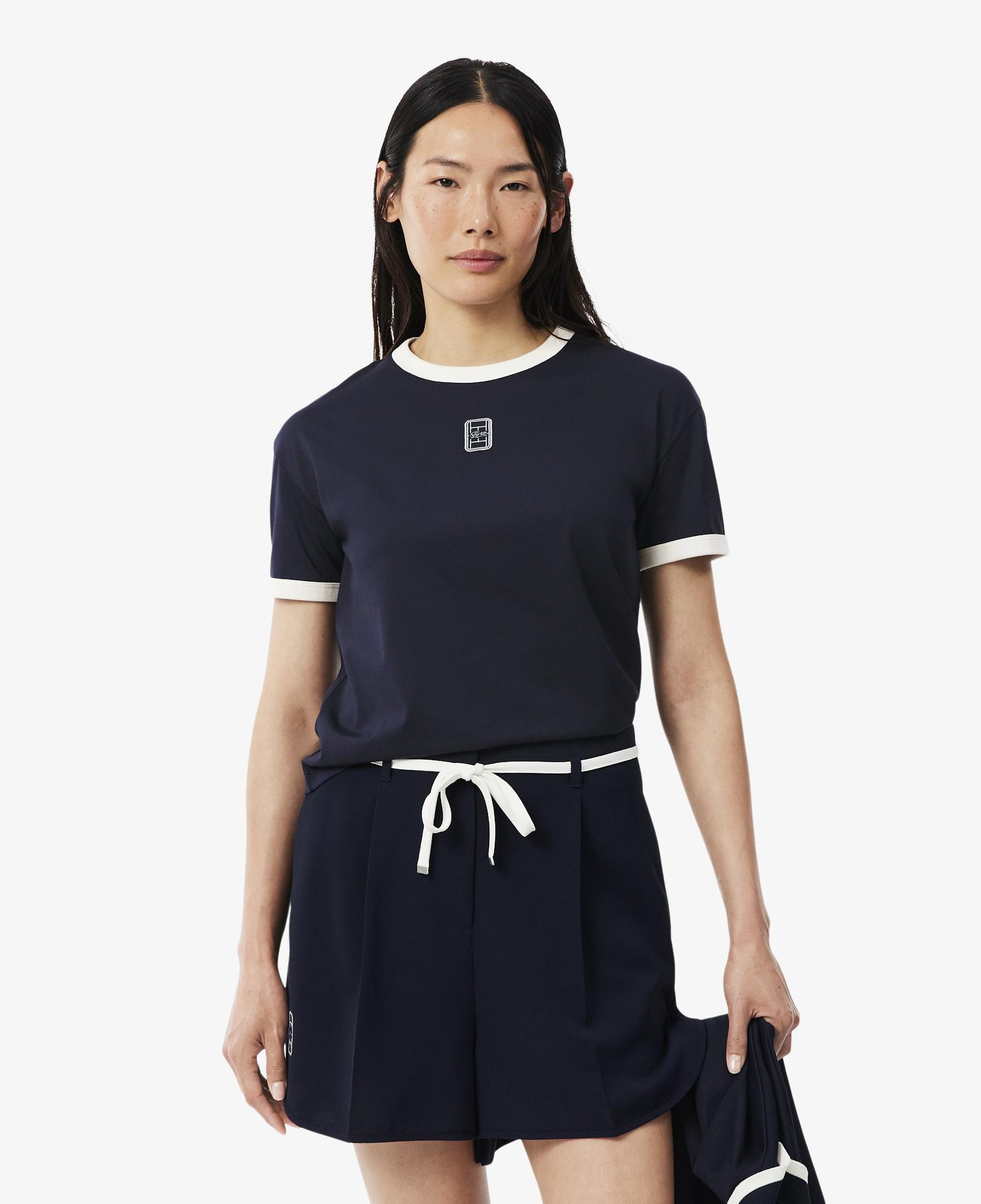 Kadın Relaxed Fit Bisiklet Yaka Lacivert T-Shirt