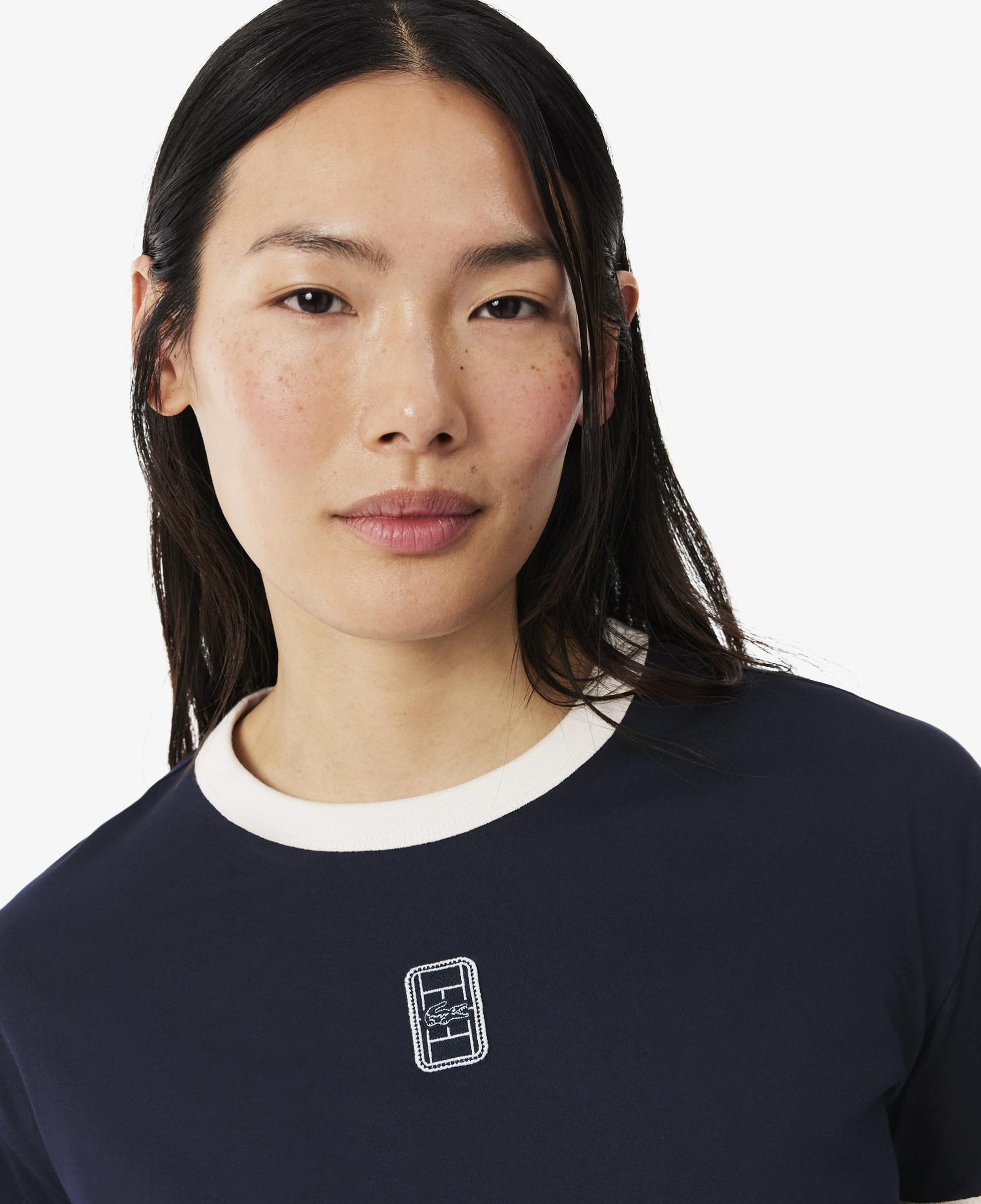 Kadın Relaxed Fit Bisiklet Yaka Lacivert T-Shirt
