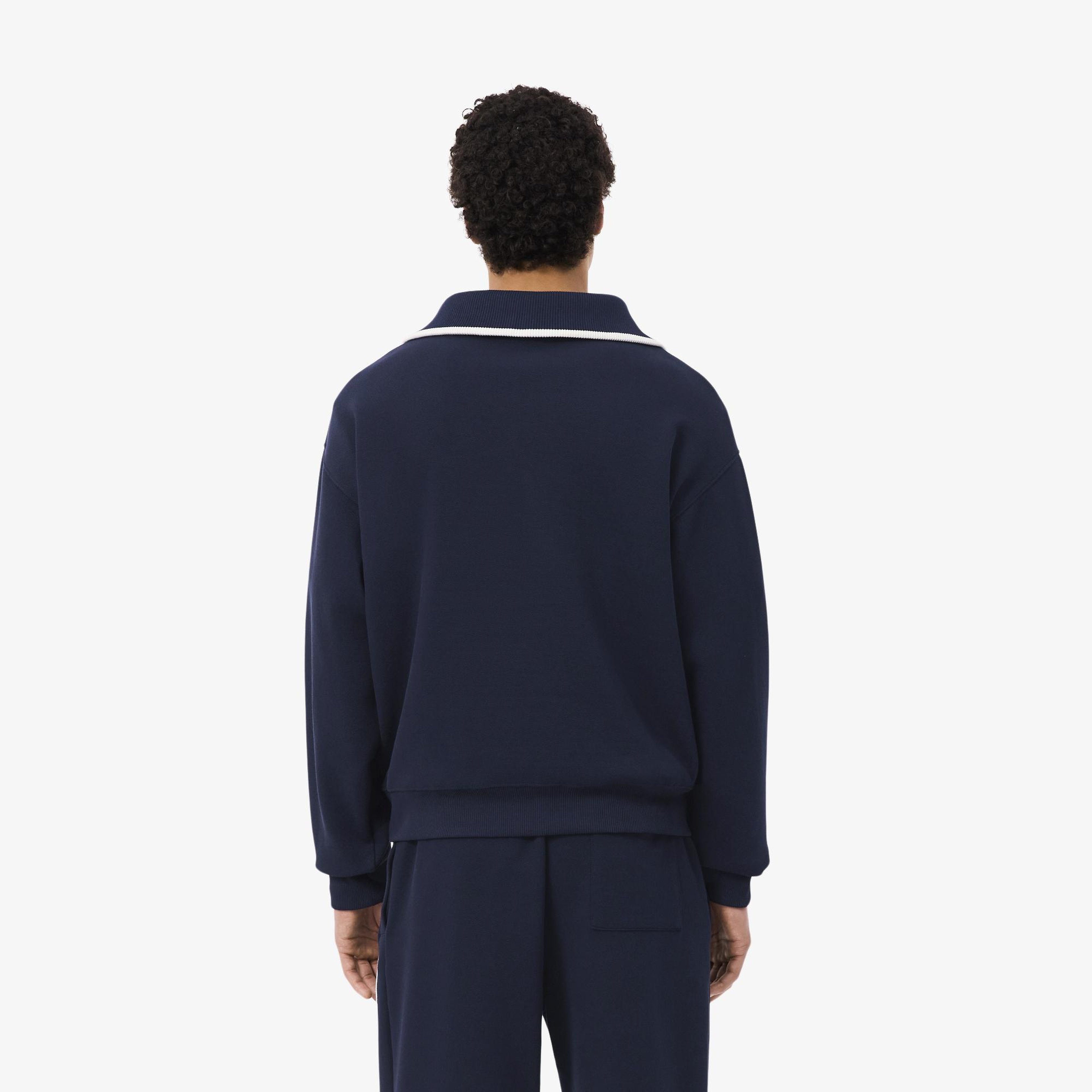 Erkek Loose Fit Yarım Fermuarlı Lacivert Sweatshirt