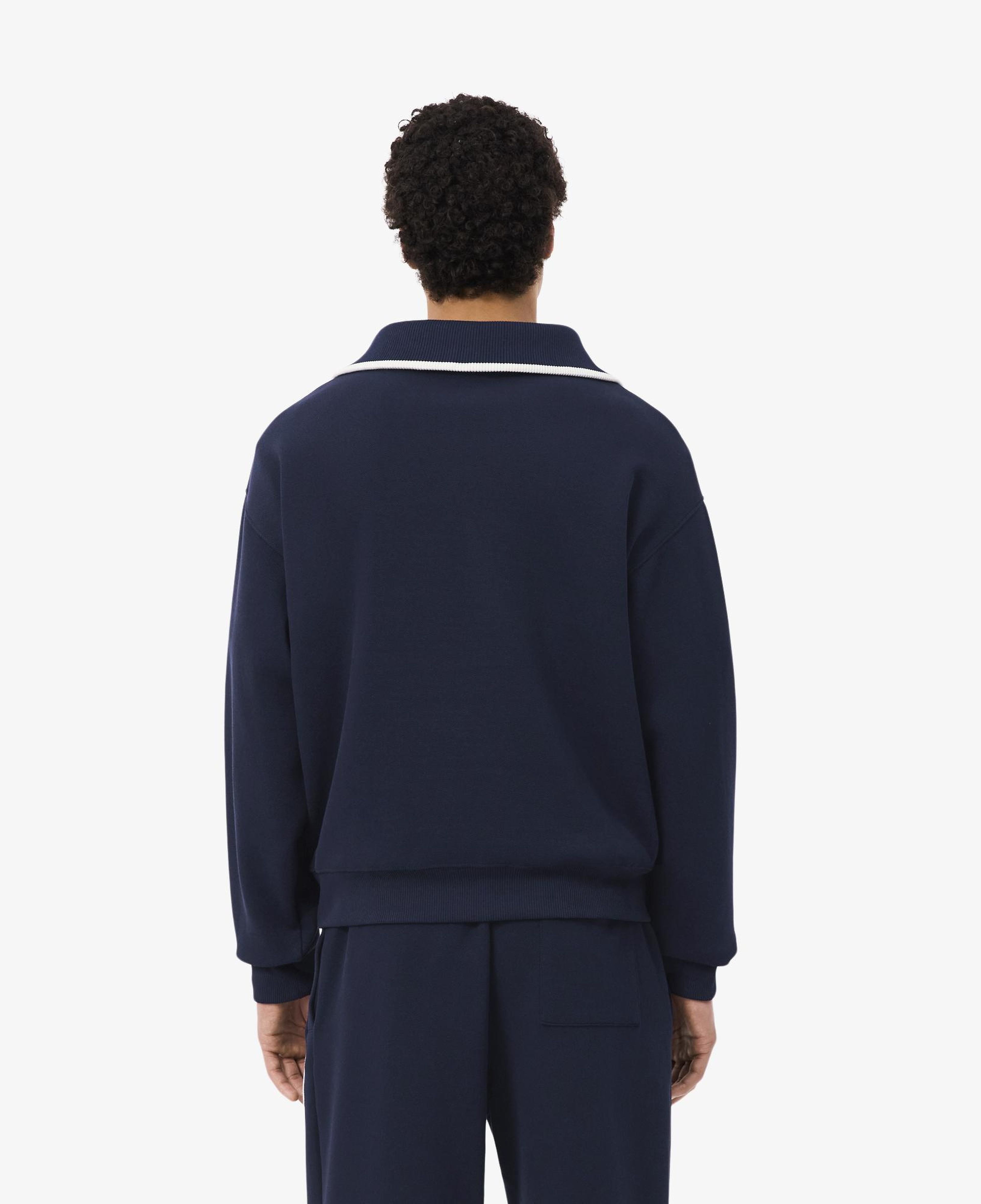Erkek Loose Fit Yarım Fermuarlı Lacivert Sweatshirt