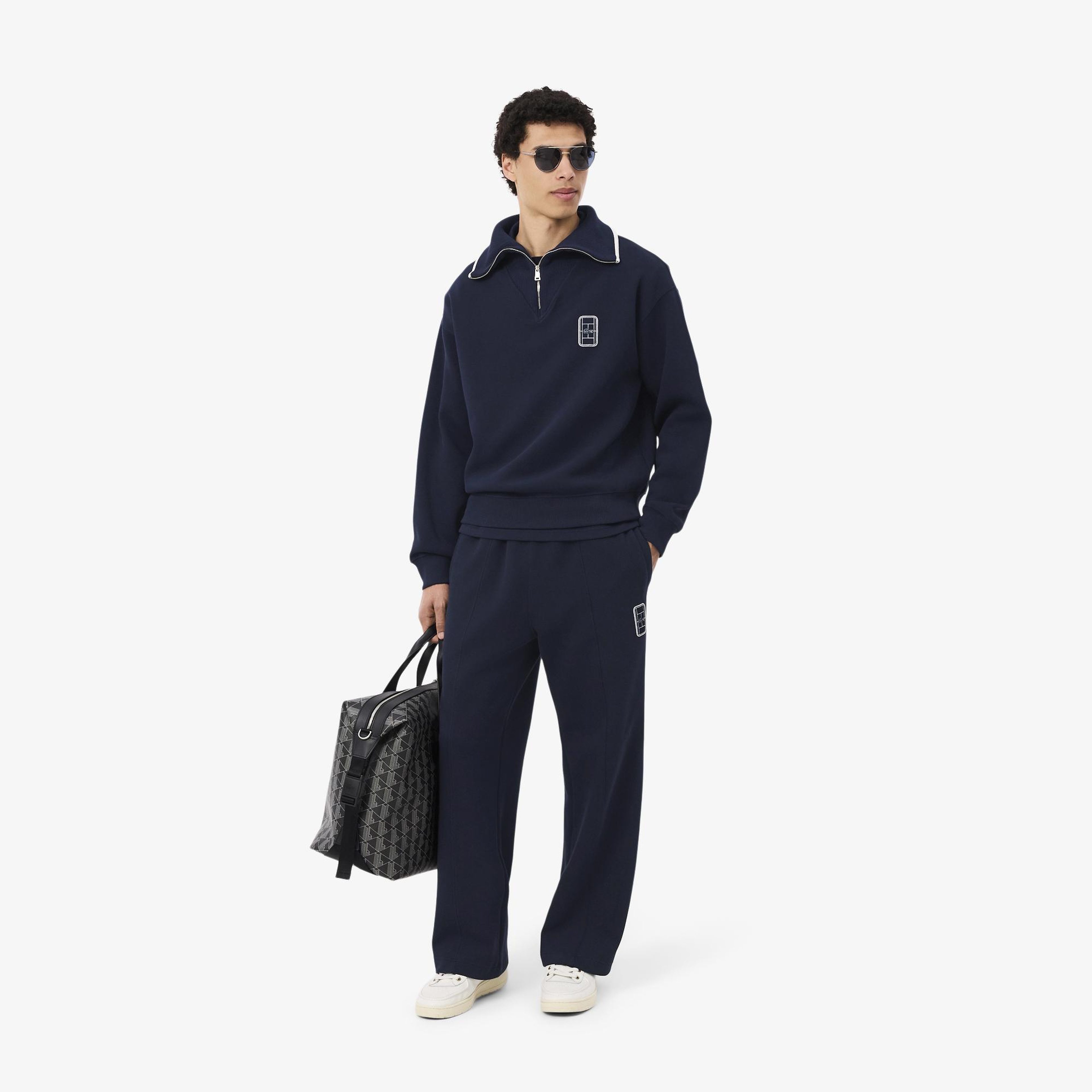 Erkek Loose Fit Yarım Fermuarlı Lacivert Sweatshirt