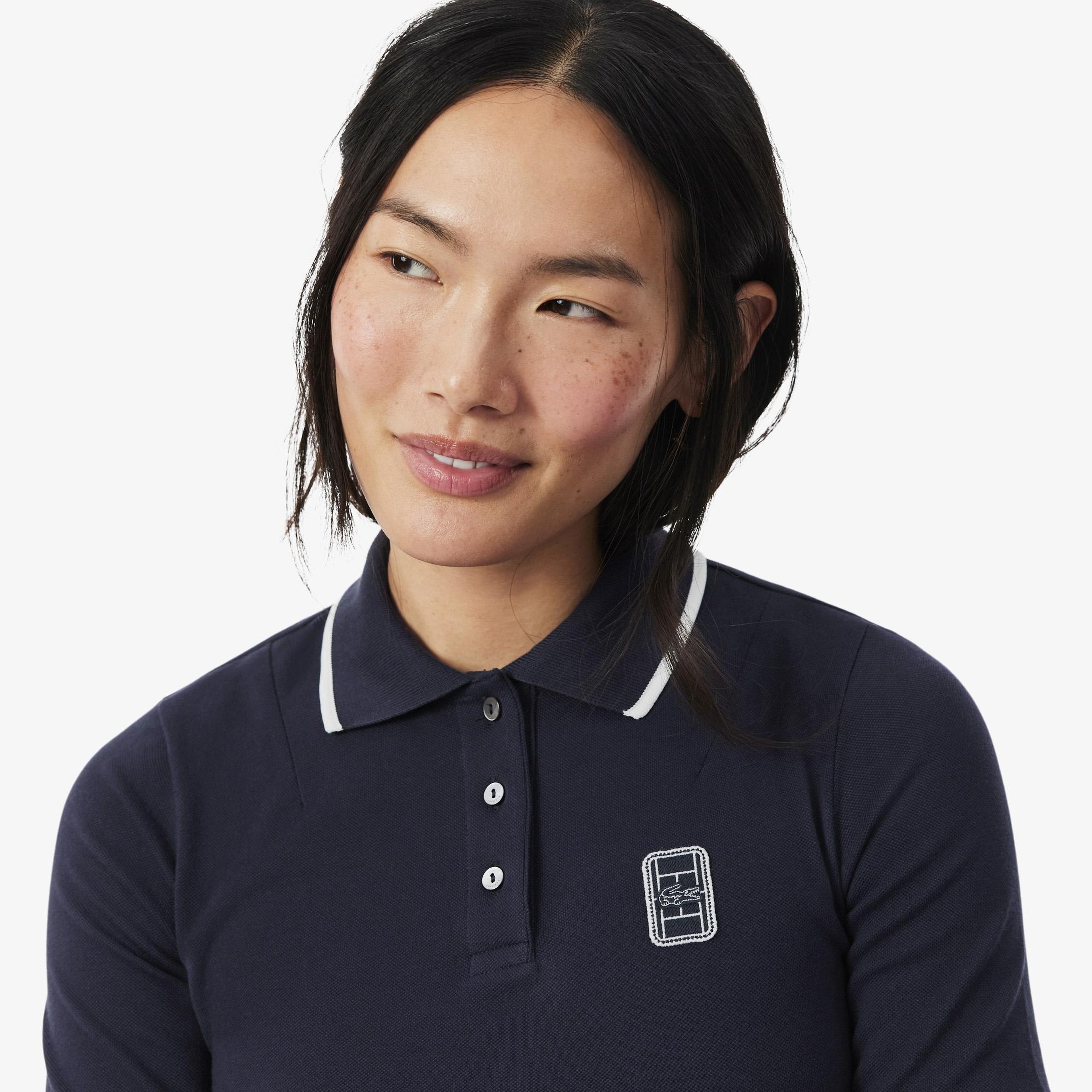 Kadın Slim Fit Lacivert Polo